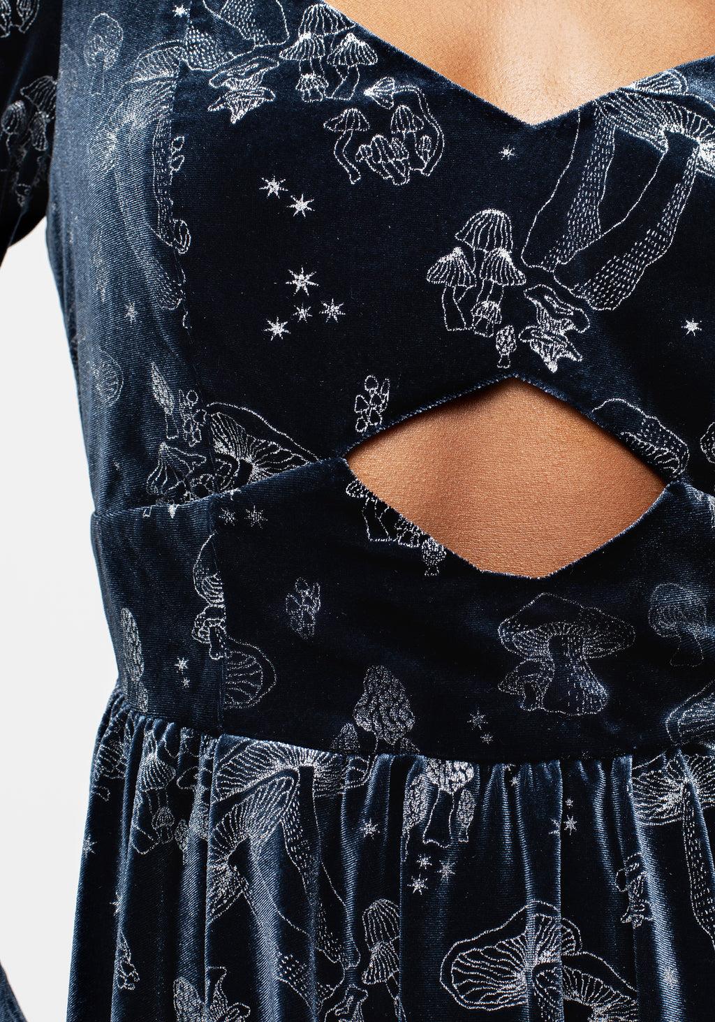 Faefire Foil Print Velour Cut Out Mini Dress Product Image