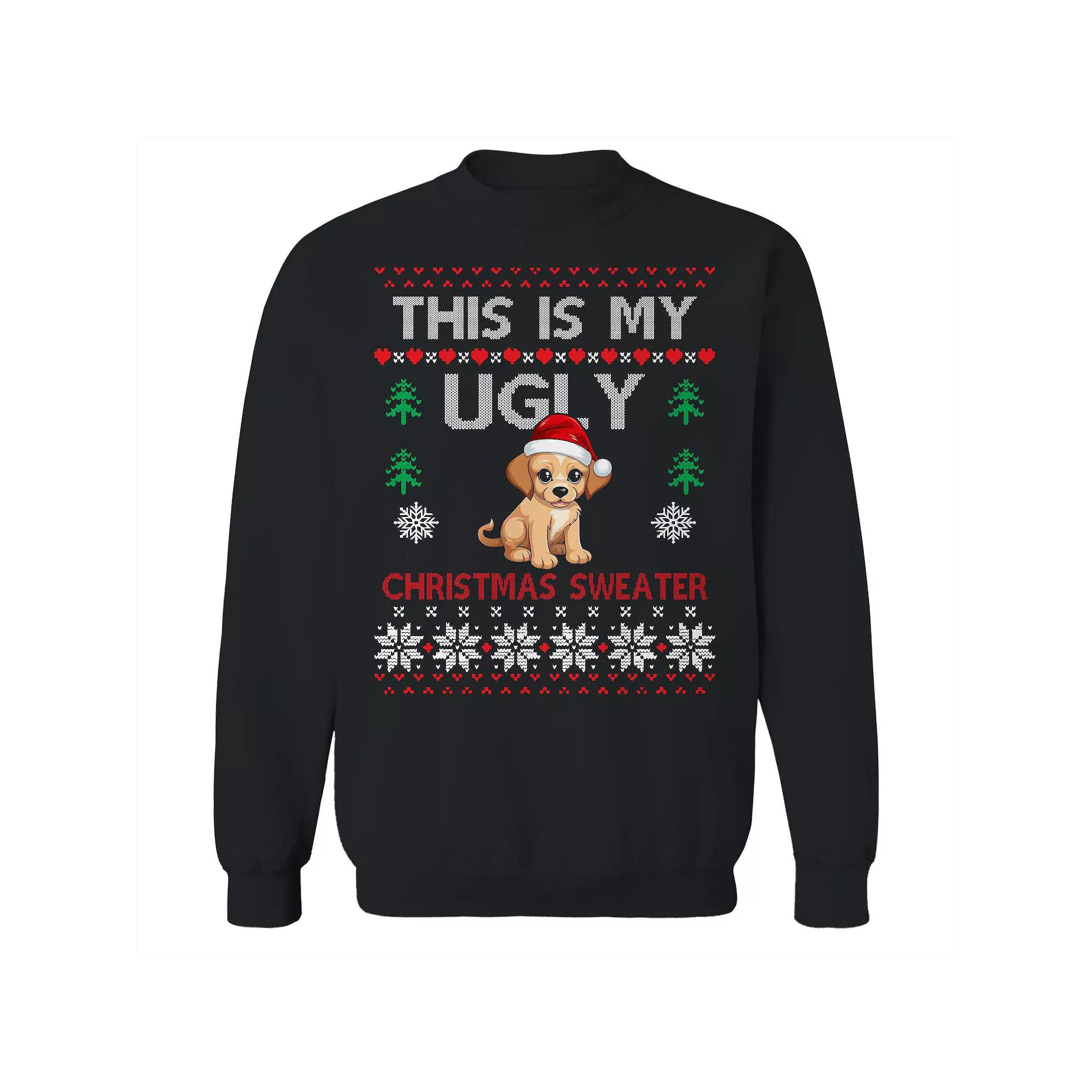 Men's Ugly Puppy Christmas Sweater Graphic Sweatshirt, Adult Unisex,  Product Image