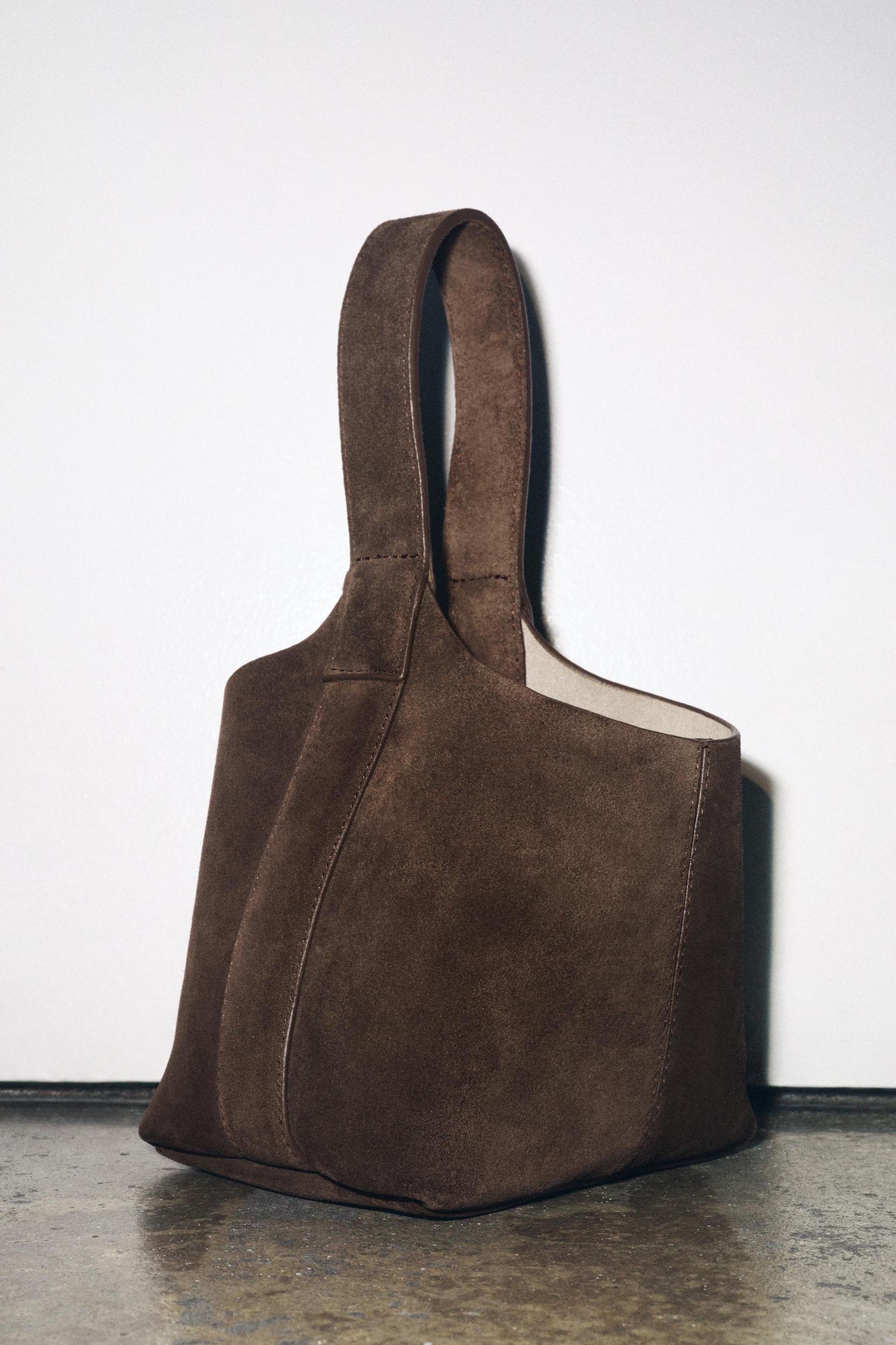 SPLIT LEATHER MINI BUCKET BAG Product Image