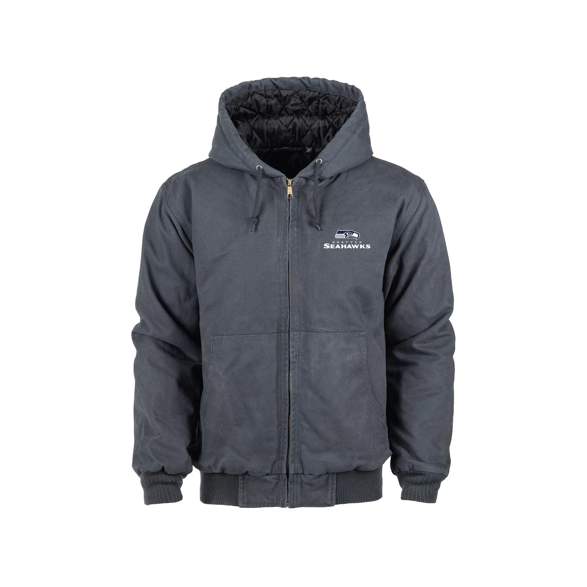 Men's Dunbrooke Charcoal Seattle Seahawks Big & Tall Dakota Canvas Hoodie Full-Zip Jacket,  Product Image