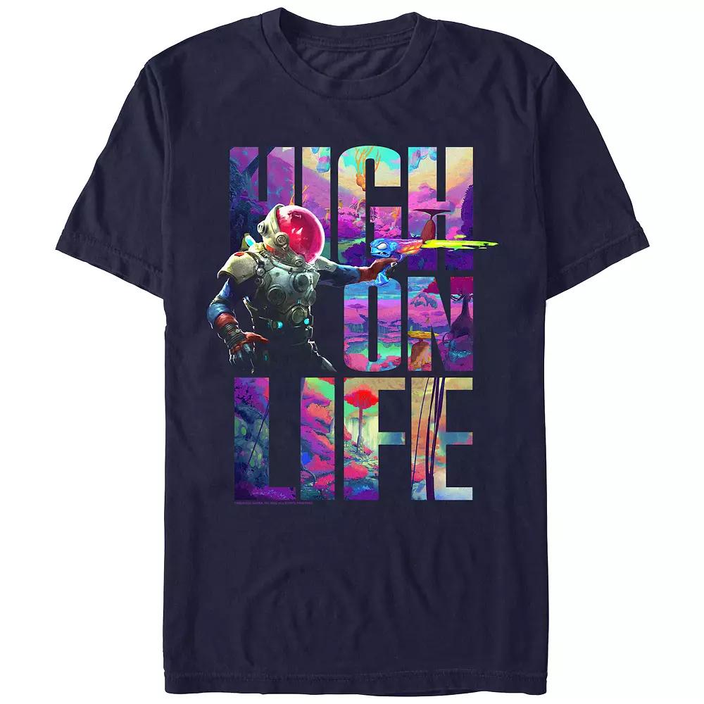 Men's High On Life Scenes Filled Logo Graphic Tee, Size: XS, Blue Product Image