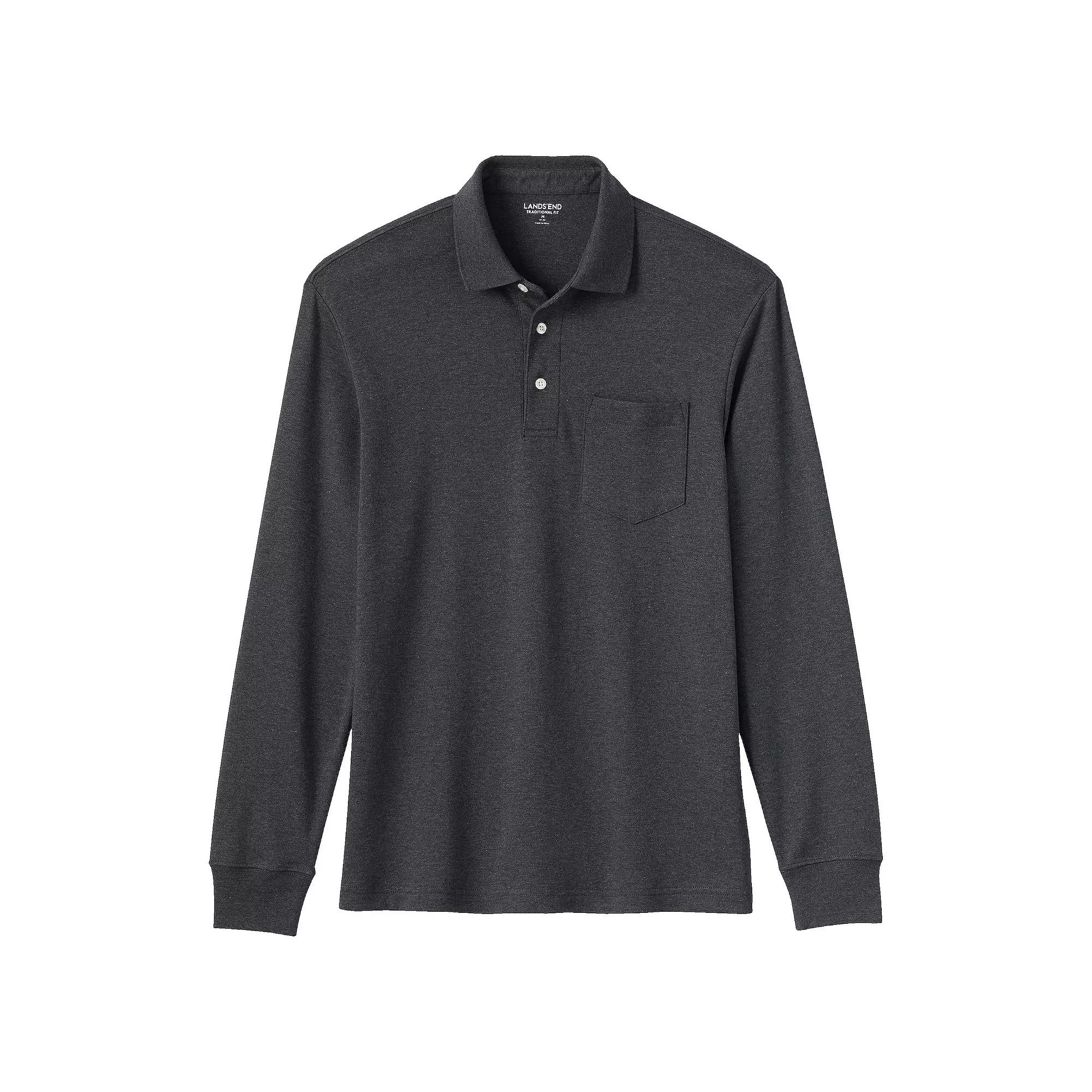 Men's Lands' End Classic-Fit Super Soft Supima Pocket Polo,  Product Image