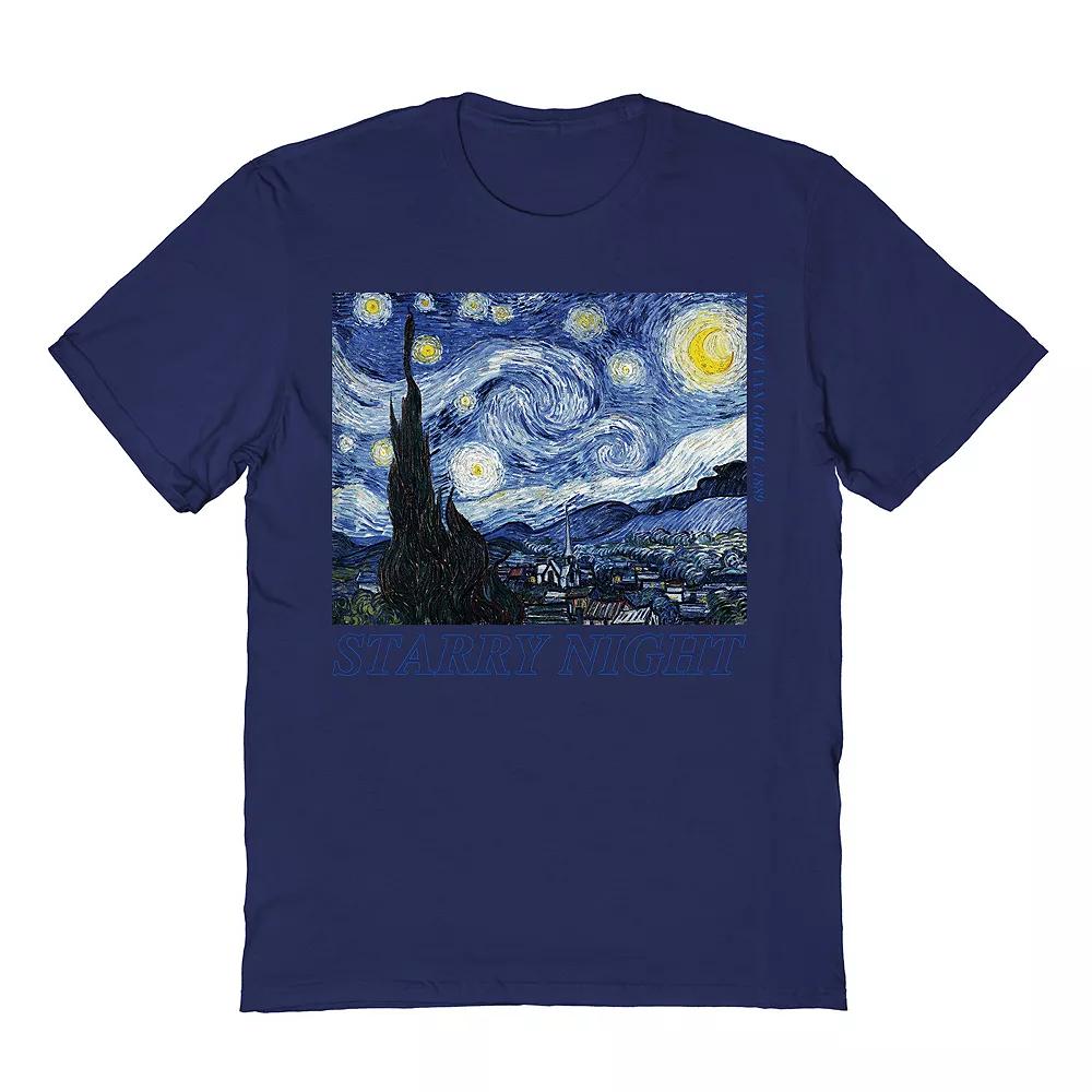 Men's Van Gogh Starry Text Tee, Size: Medium, Blue Product Image