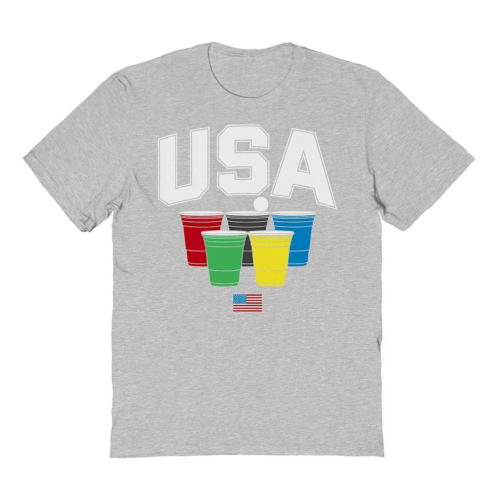 Men's USA Solo Cups Graphic Tee, Size: XL, Sport Gray Product Image