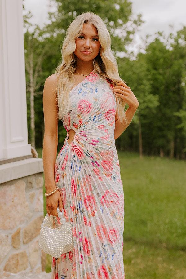 Aways My Amour Pleated Floral Maxi Dress Product Image