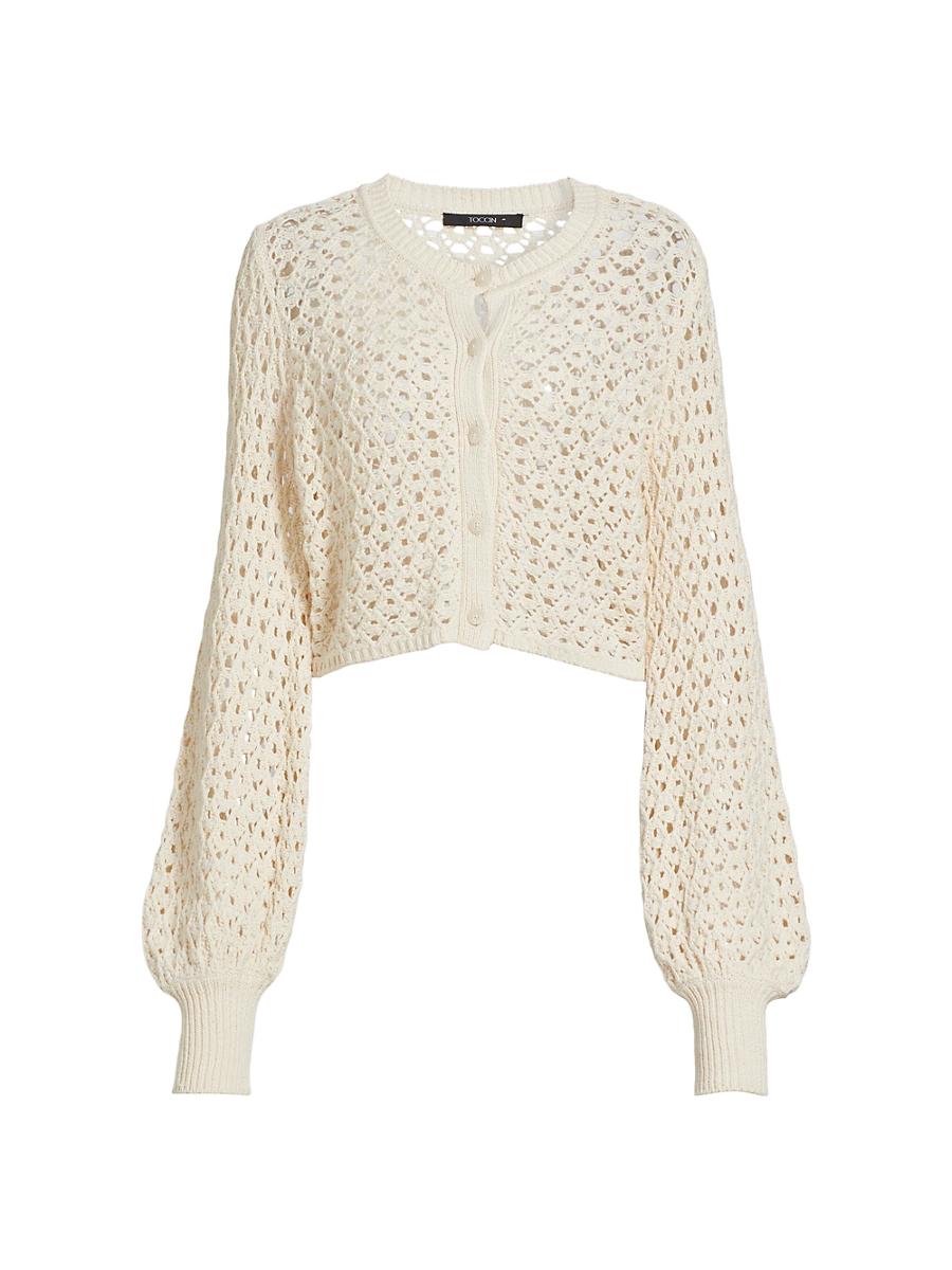 Womens Tori Crocheted Cotton Cardigan Product Image