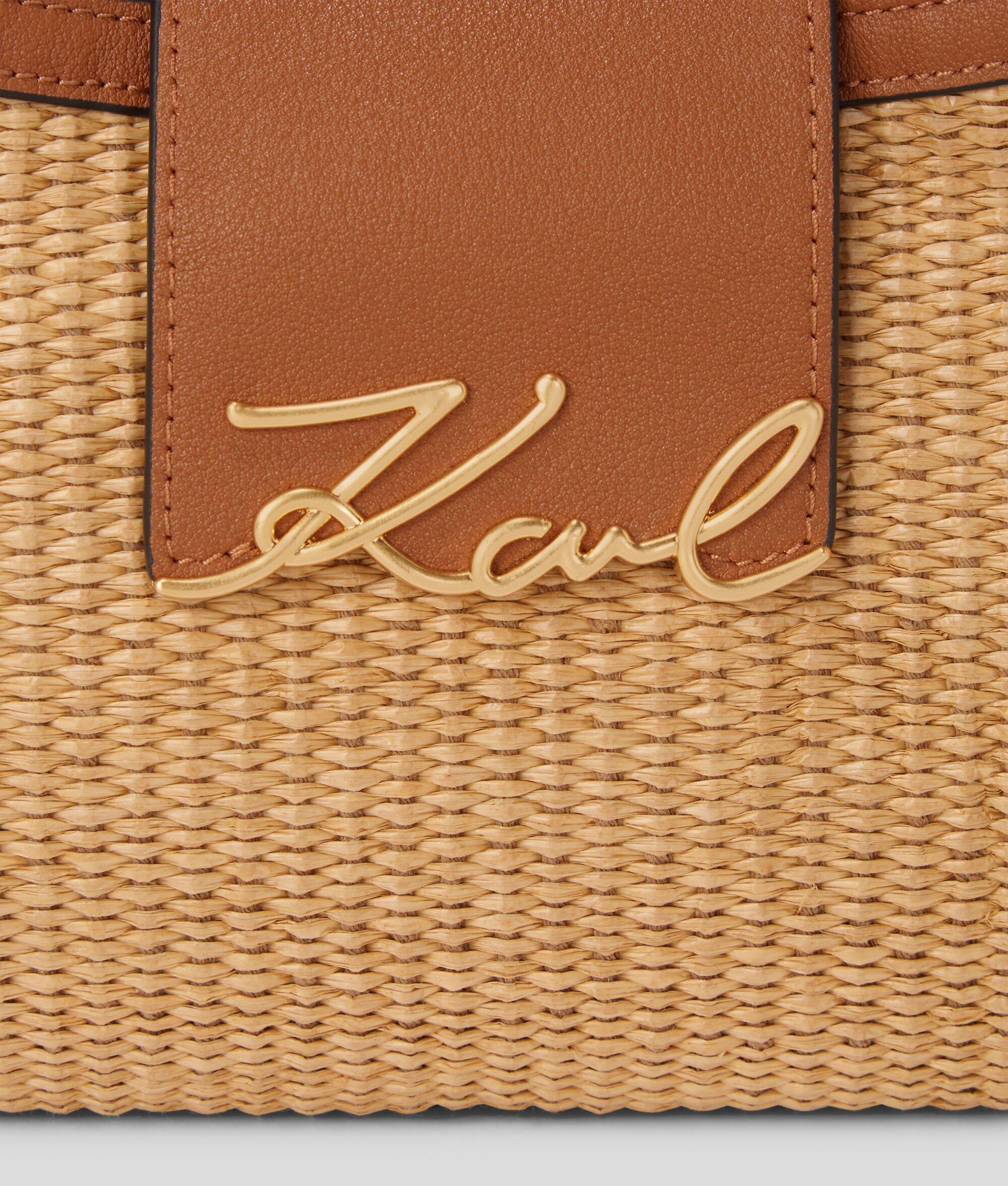 K/SIGNATURE SMALL RAFFIA SHOULDER BAG Product Image
