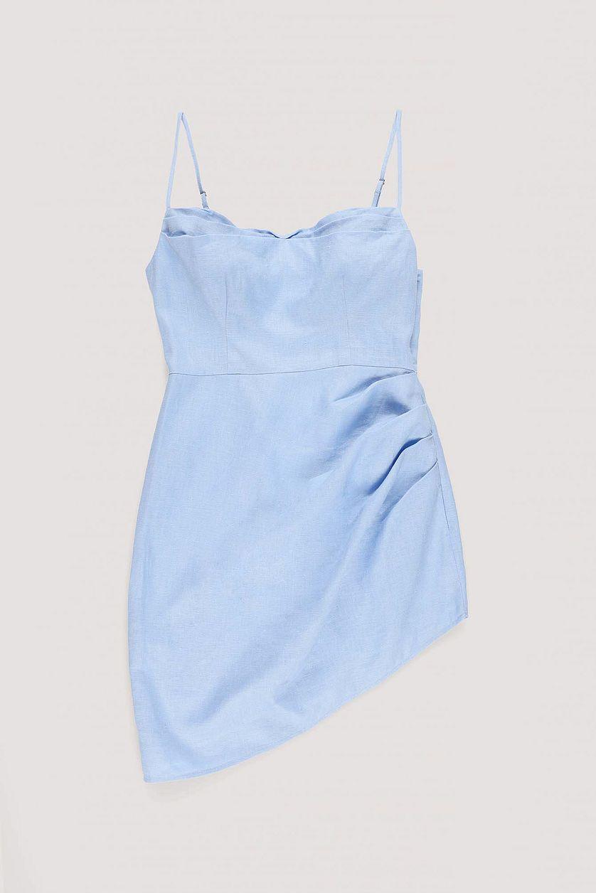 Overlap Waterfall Linen Dress Product Image