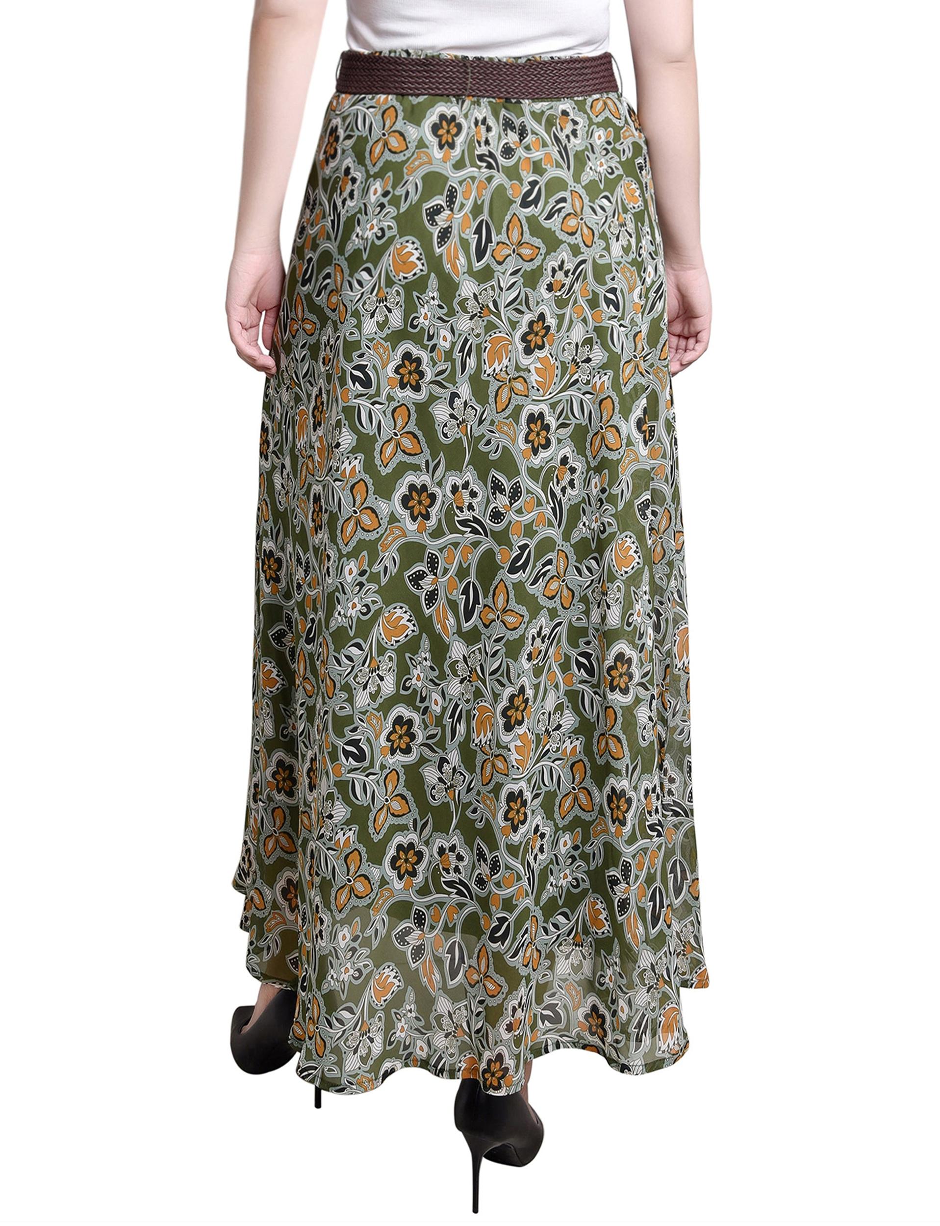 Green Covine Chiffon Maxi Skirt - Petite Product Image