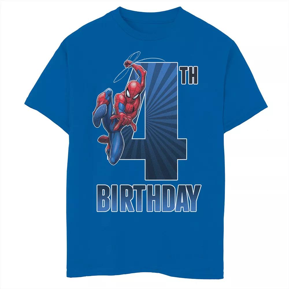 Boys 8-20 Marvel Spider-Man Swinging 4th Birthday Graphic Tee, Boy's,  Product Image