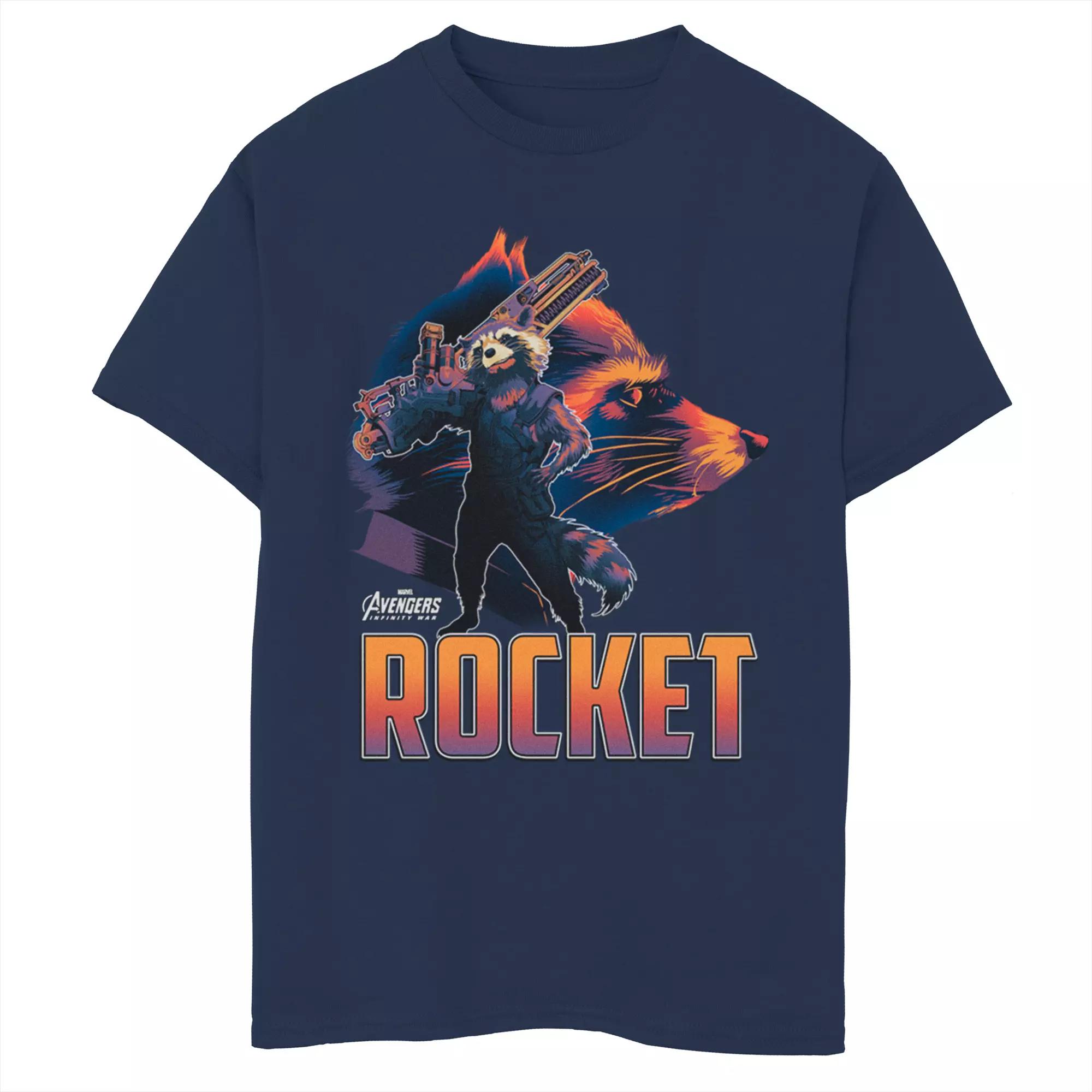 Boys 8-20 Marvel Avengers Infinity War Rocket Raccoon Silhouette Graphic Tee, Boy's,  Product Image