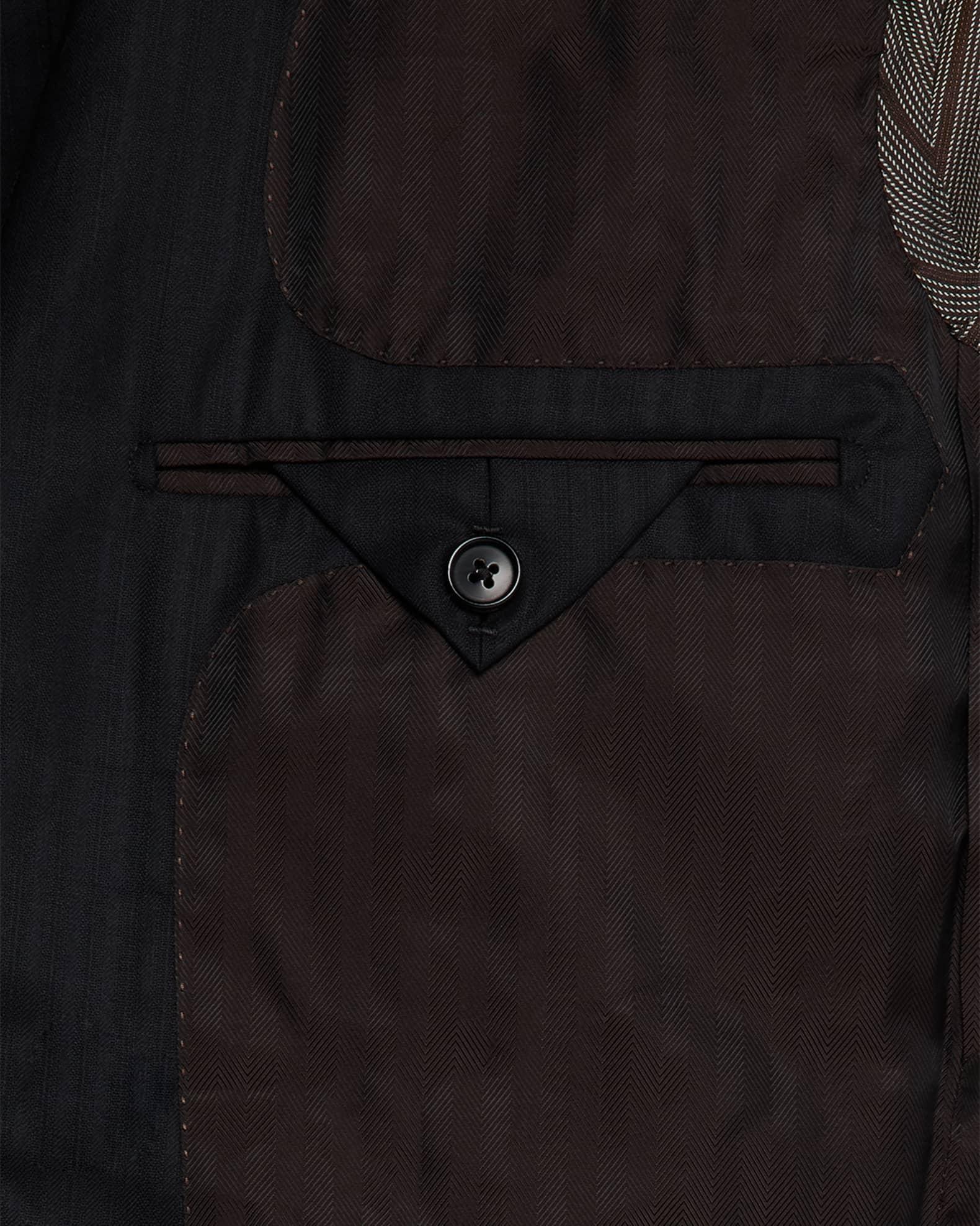 Men's Centoventimila Wool Tonal Stripe Suit Product Image