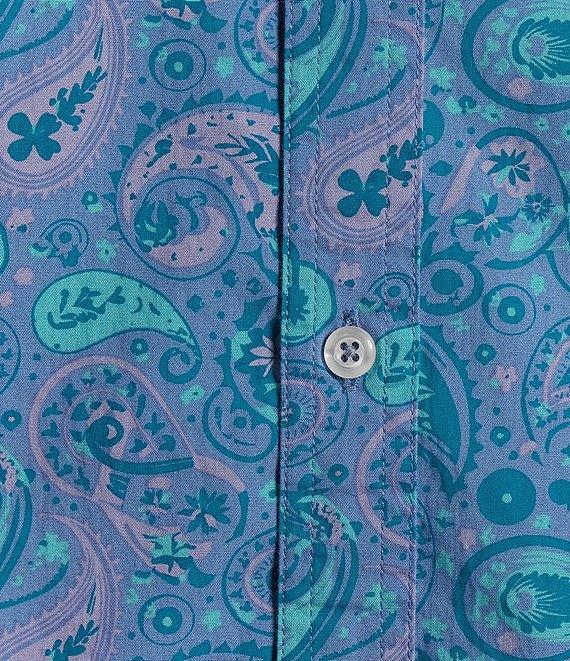 Cremieux Premium Denim Medium Paisley Print Stretch Short Sleeve Woven Shirt Product Image