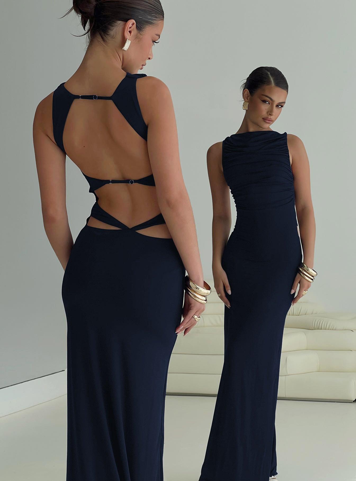 Undeniable Cut Out Maxi Dress Navy Product Image