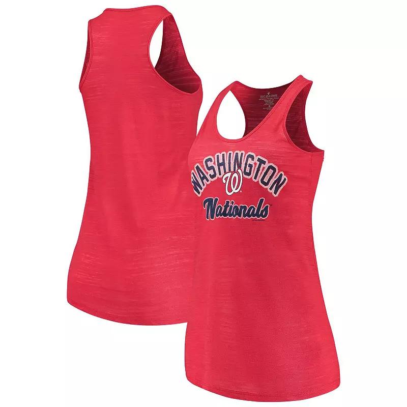 Women's Soft as a Grape Red Washington Nationals Multicount Racerback Tank Top, Size: Large Product Image
