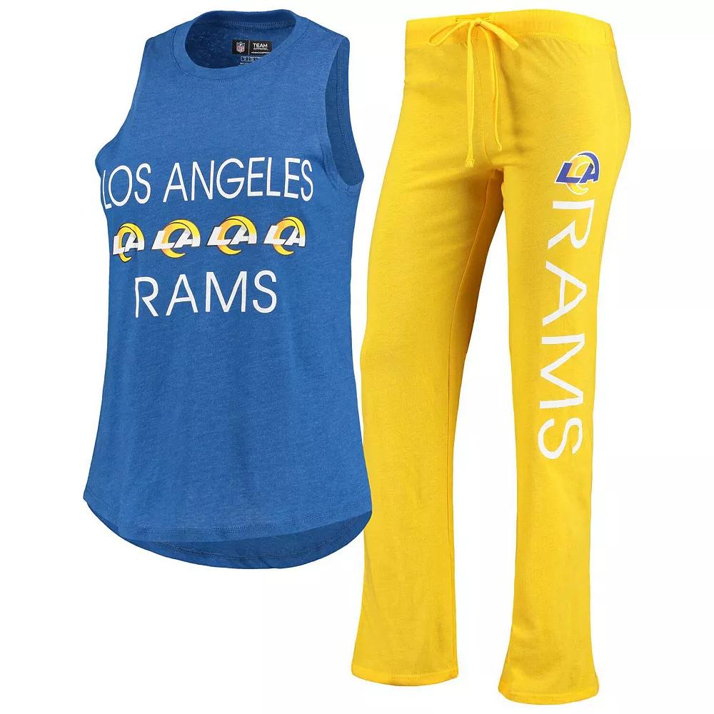 Women's Concepts Sport Gold/Royal Los Angeles Rams Muscle Tank Top & Pants Sleep Set,  Product Image