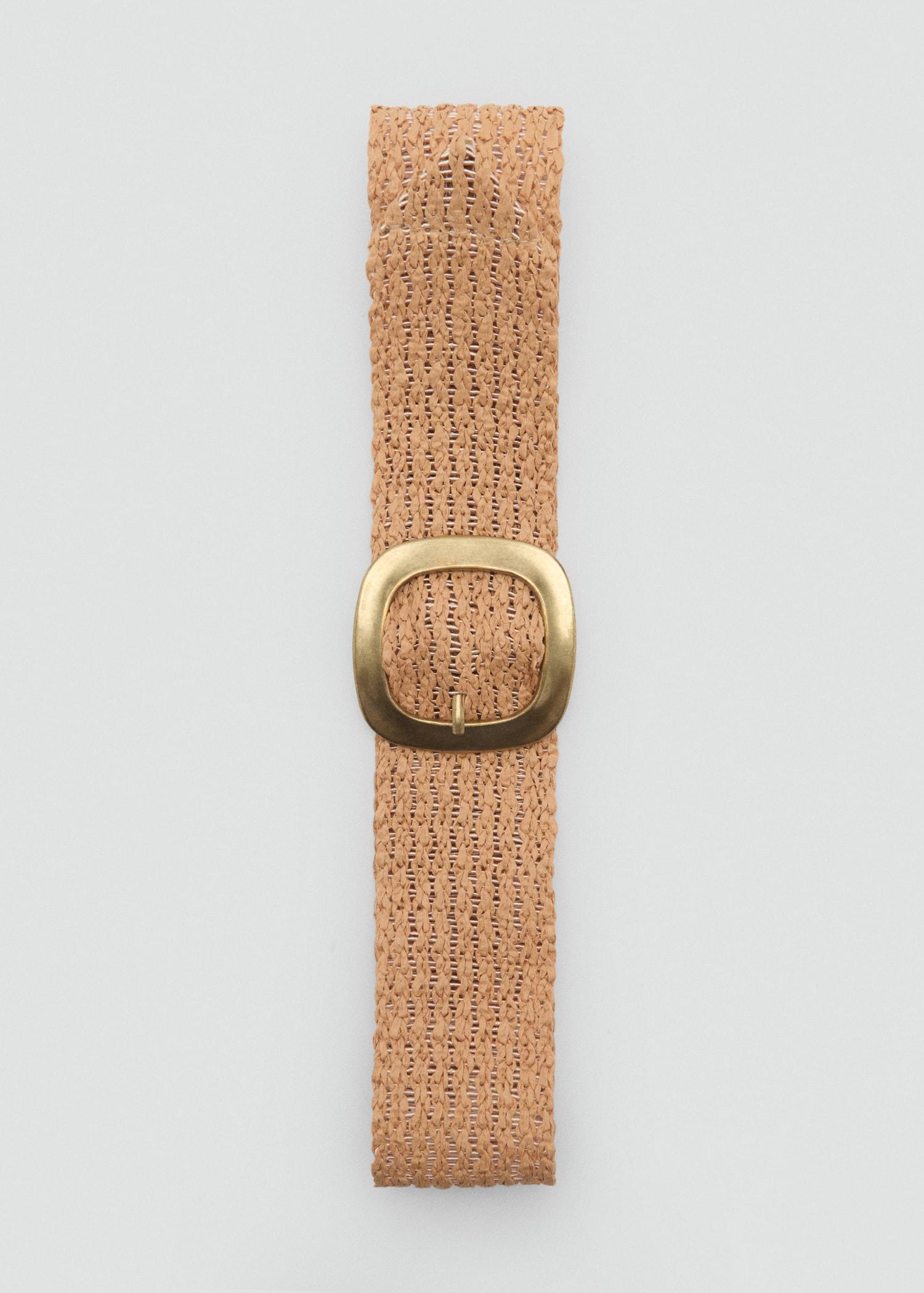 Natural fiber belt with oval buckle - Women | MANGO USA Product Image