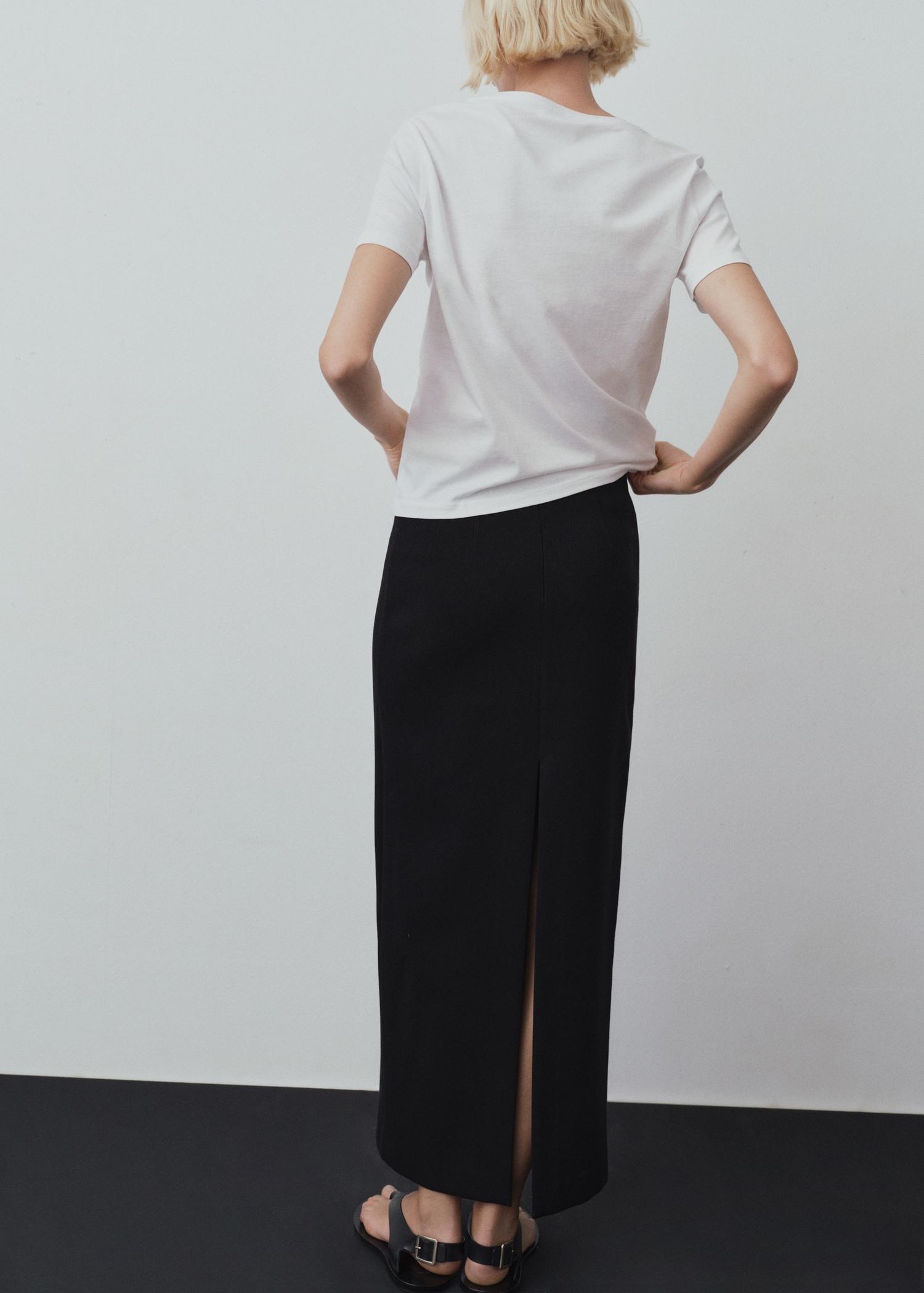 V-neck cotton T-shirt - Women | MANGO USA Product Image