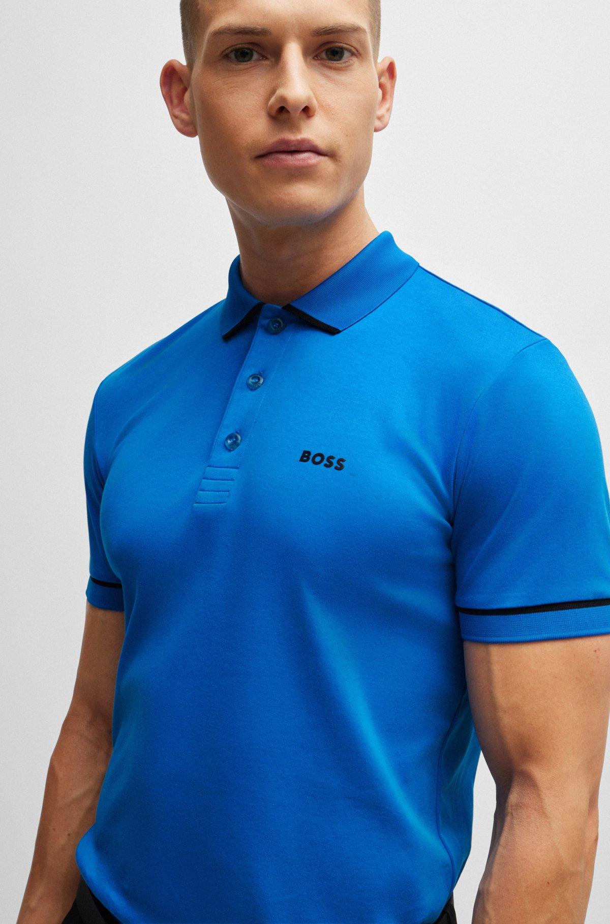 Interlock-cotton slim-fit polo shirt with contrast trims Product Image