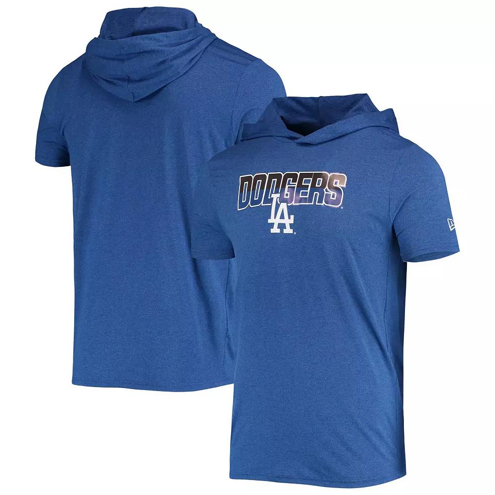 Men's New Era Heathered Royal Los Angeles Dodgers Hoodie T-Shirt,  Product Image