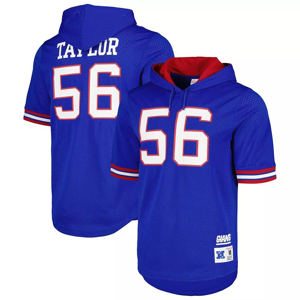 Men's Mitchell & Ness Lawrence Taylor Royal New York Giants Retired Player Name & Number Mesh Hoodie T-Shirt,  Product Image