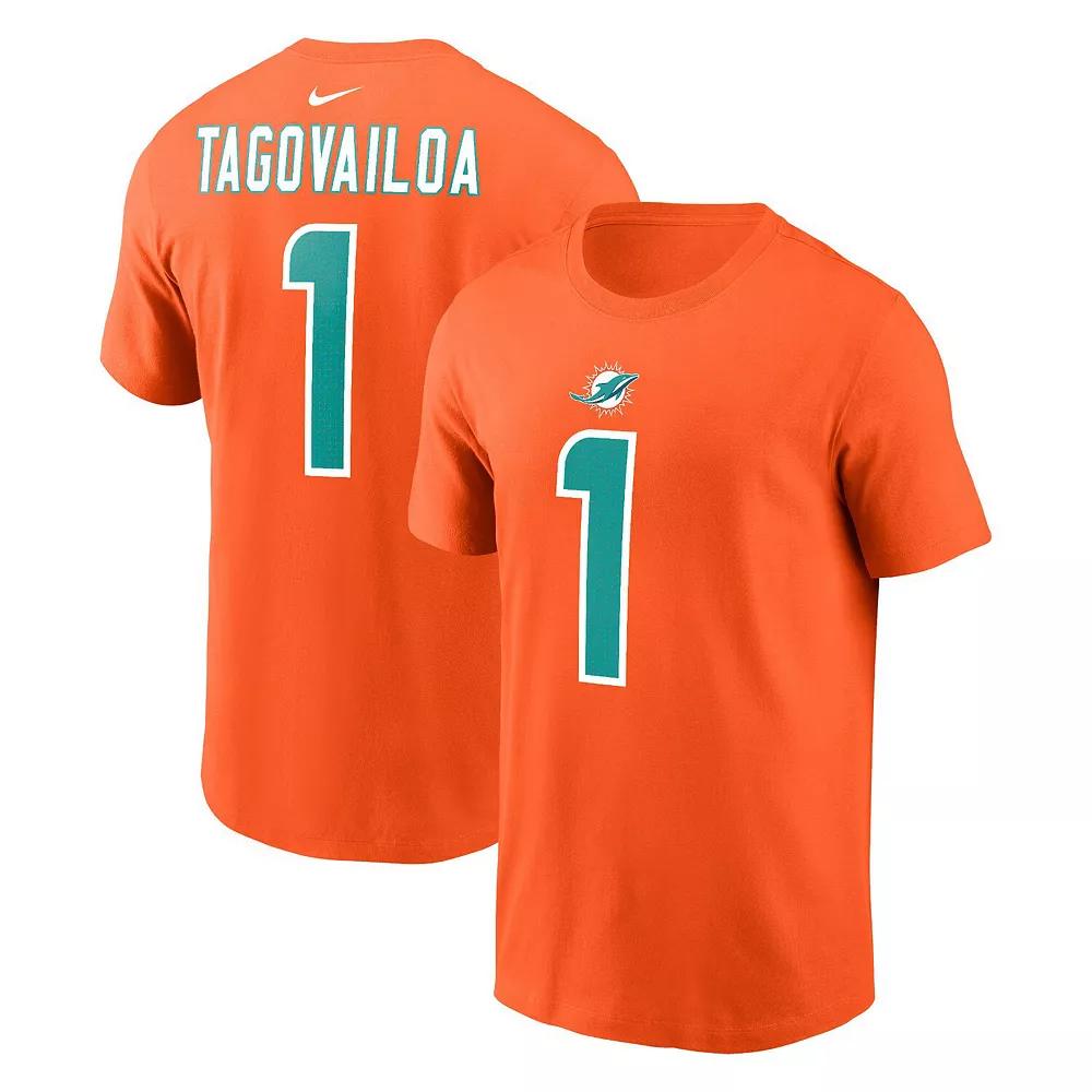 Men's Nike Tua Tagovailoa Orange Miami Dolphins Player Name & Number T-Shirt, Size: Medium Product Image