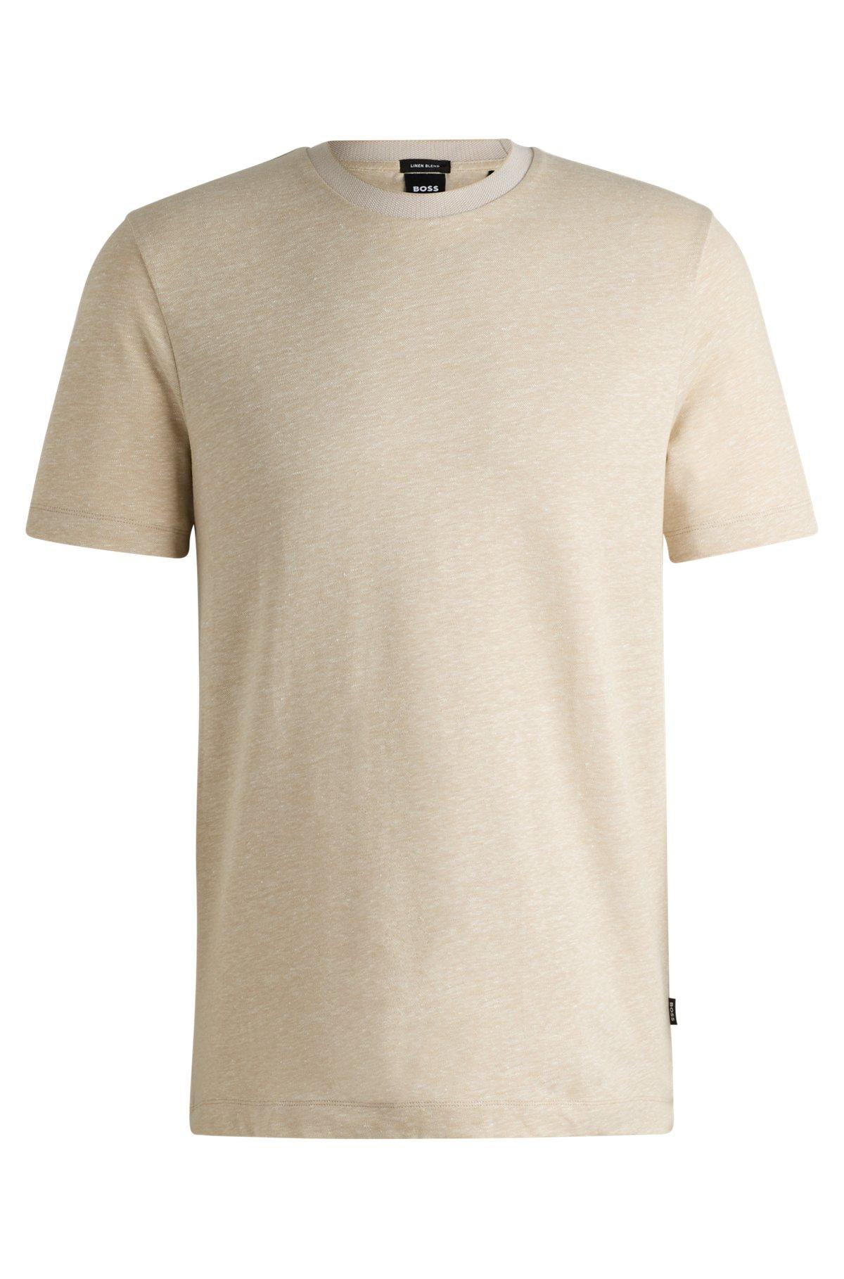 Regular-fit T-shirt in cotton and linen Product Image