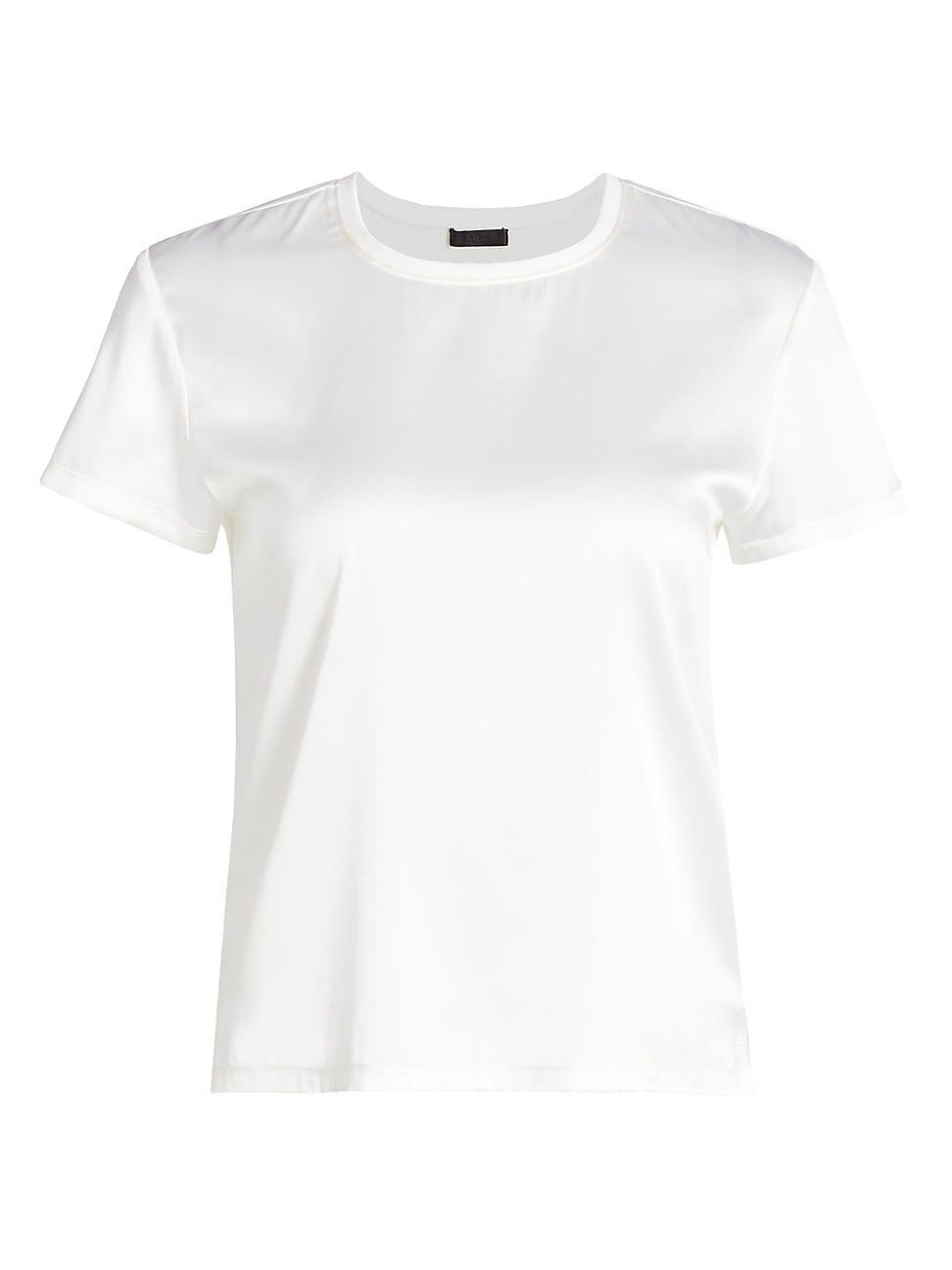 Womens Silk Blend Crewneck T-Shirt Product Image