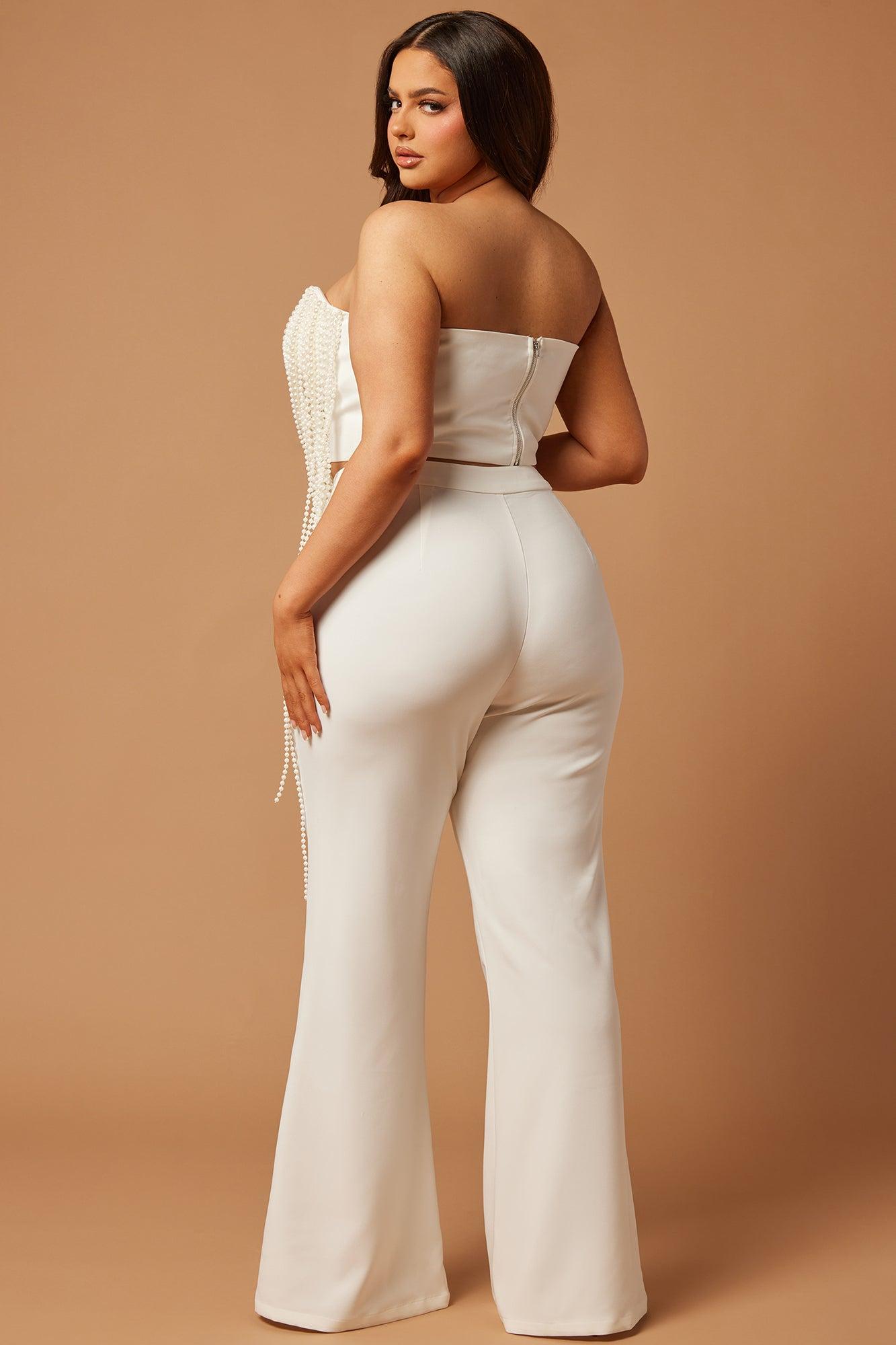 Erin Pearl Pant Set - White Product Image