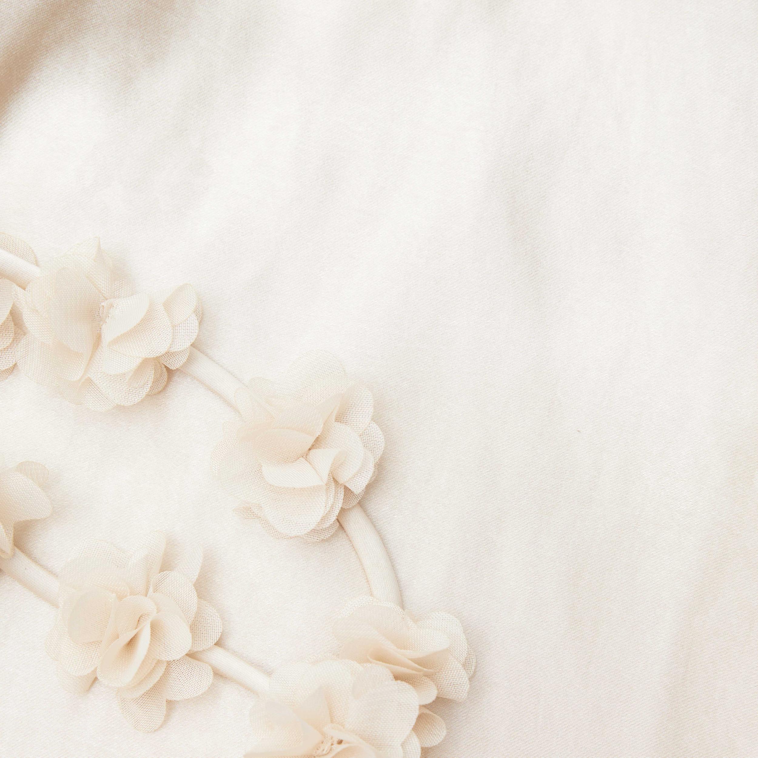 Champagne Satin Flower Maxi Dress Product Image