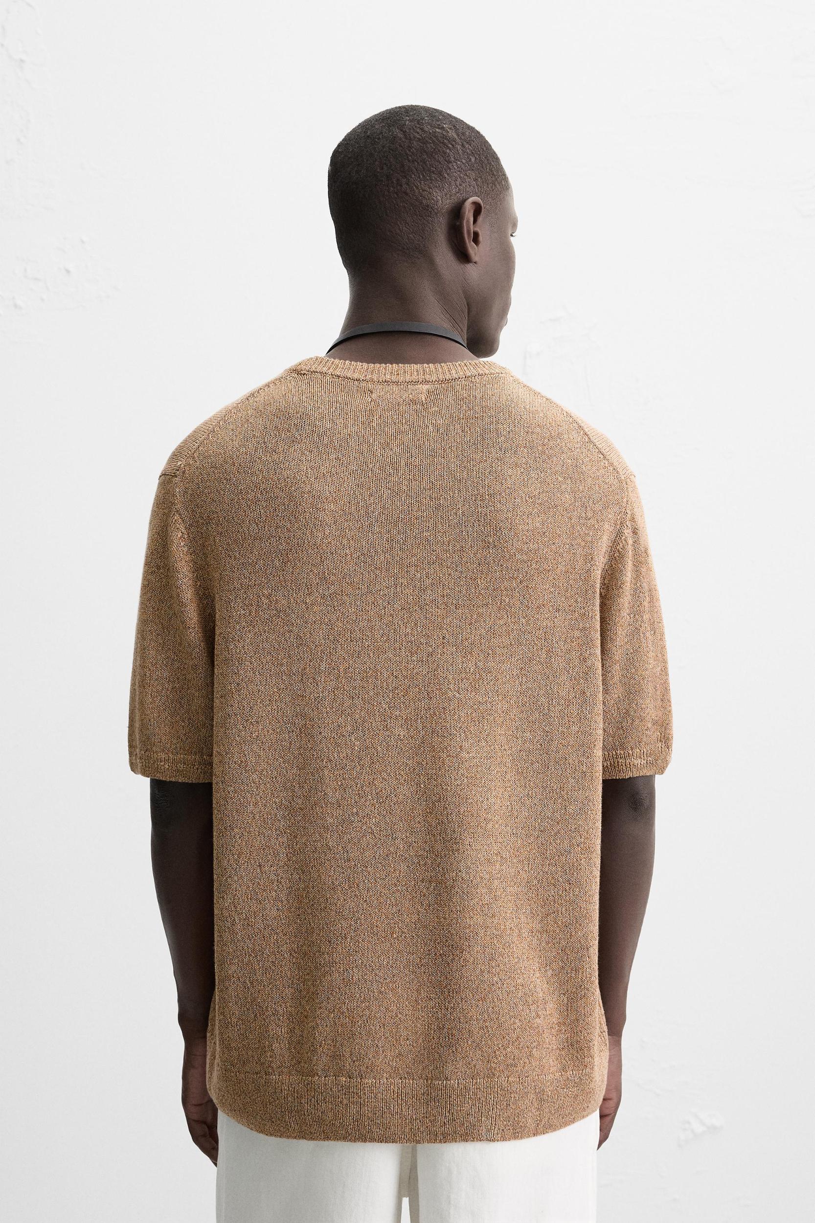 COTTON LINEN KNIT T-SHIRT Product Image