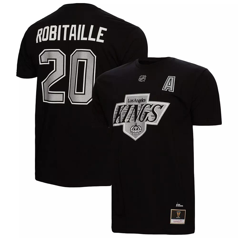 Men's Mitchell & Ness Luc Robitaille Black Los Angeles Kings Name & Number T-Shirt,  Product Image