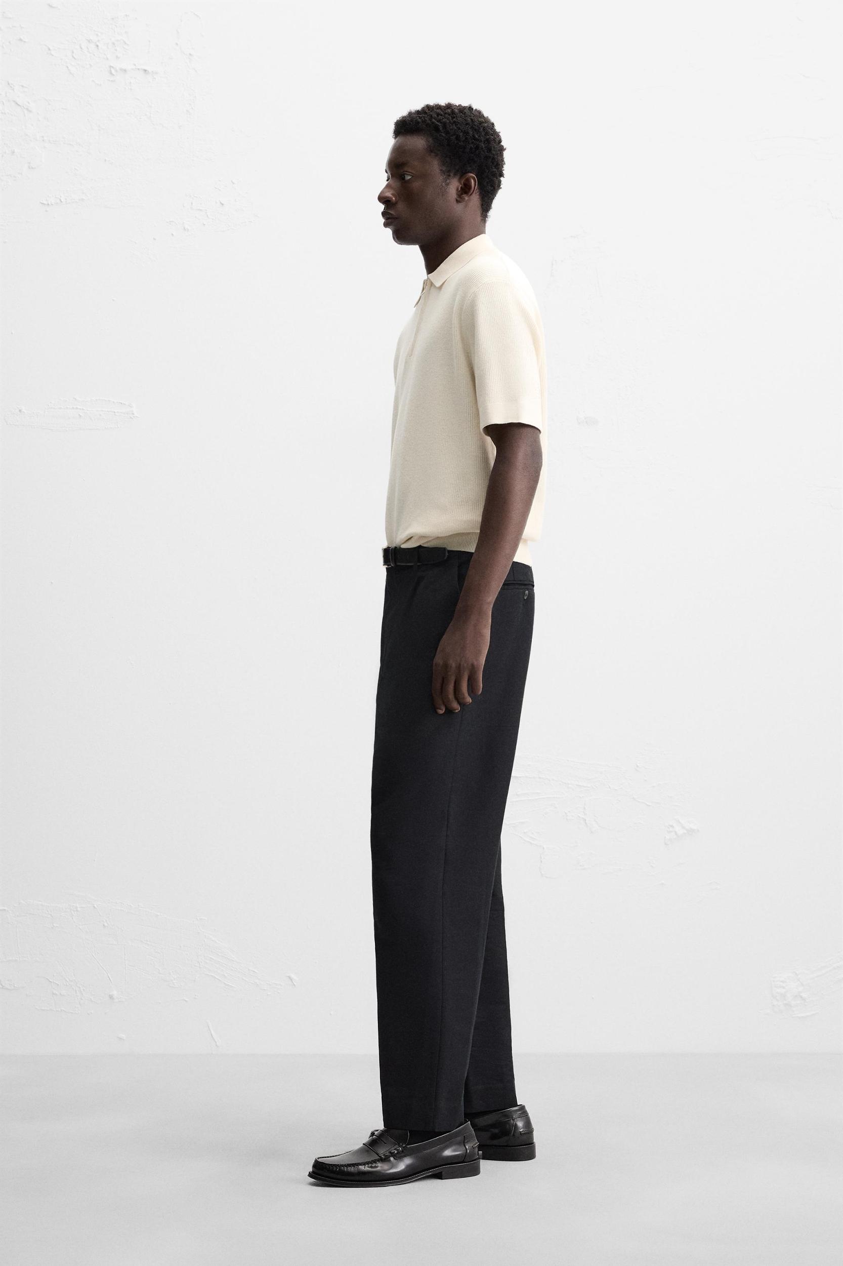 PURL KNIT ZIPPER POLO SHIRT Product Image