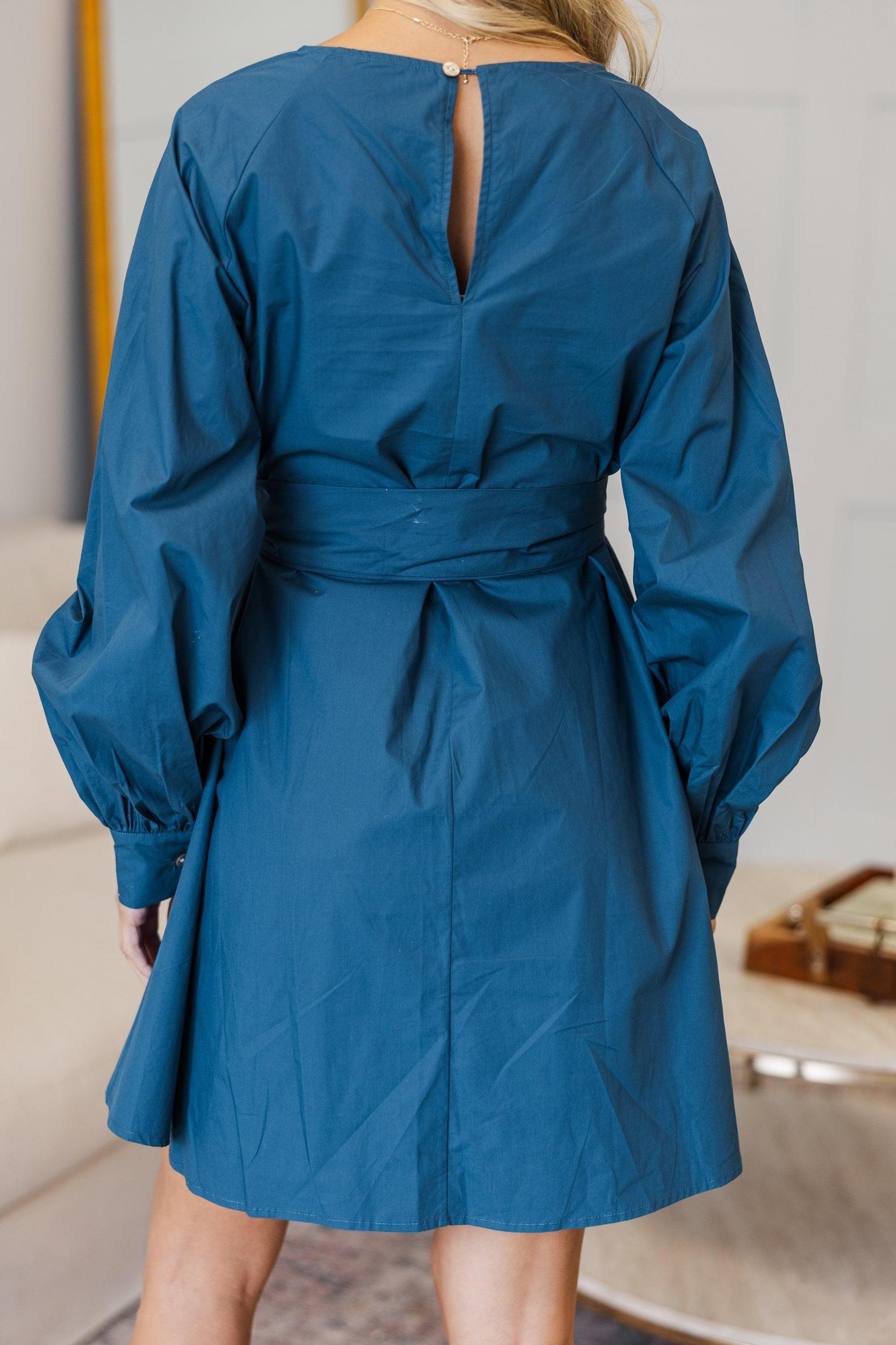 NURSING COLLECTION: In Your Love Teal Green Tied Waist Dress Female Product Image