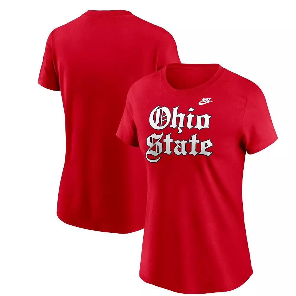 Women's Nike Scarlet Ohio State Buckeyes Old English T-Shirt, Size: Medium, Red Product Image
