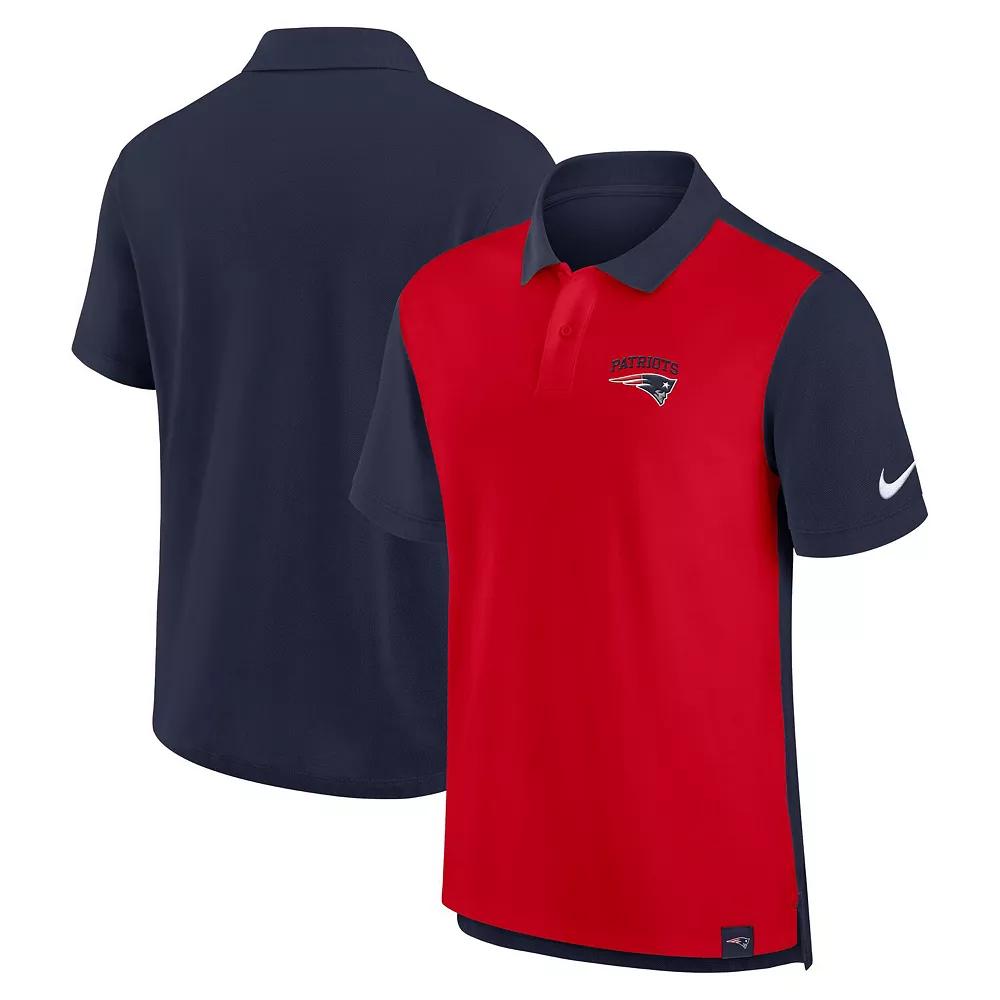 Men's Nike Navy/Red New England Patriots Blitz Pique Polo, Size: Medium, Blue Product Image