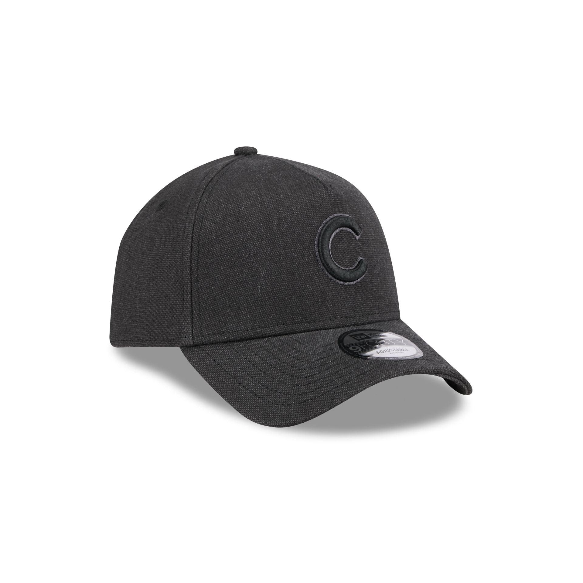 Chicago Cubs Logo Essentials Black 9FORTY A-Frame Snapback Hat Male Product Image
