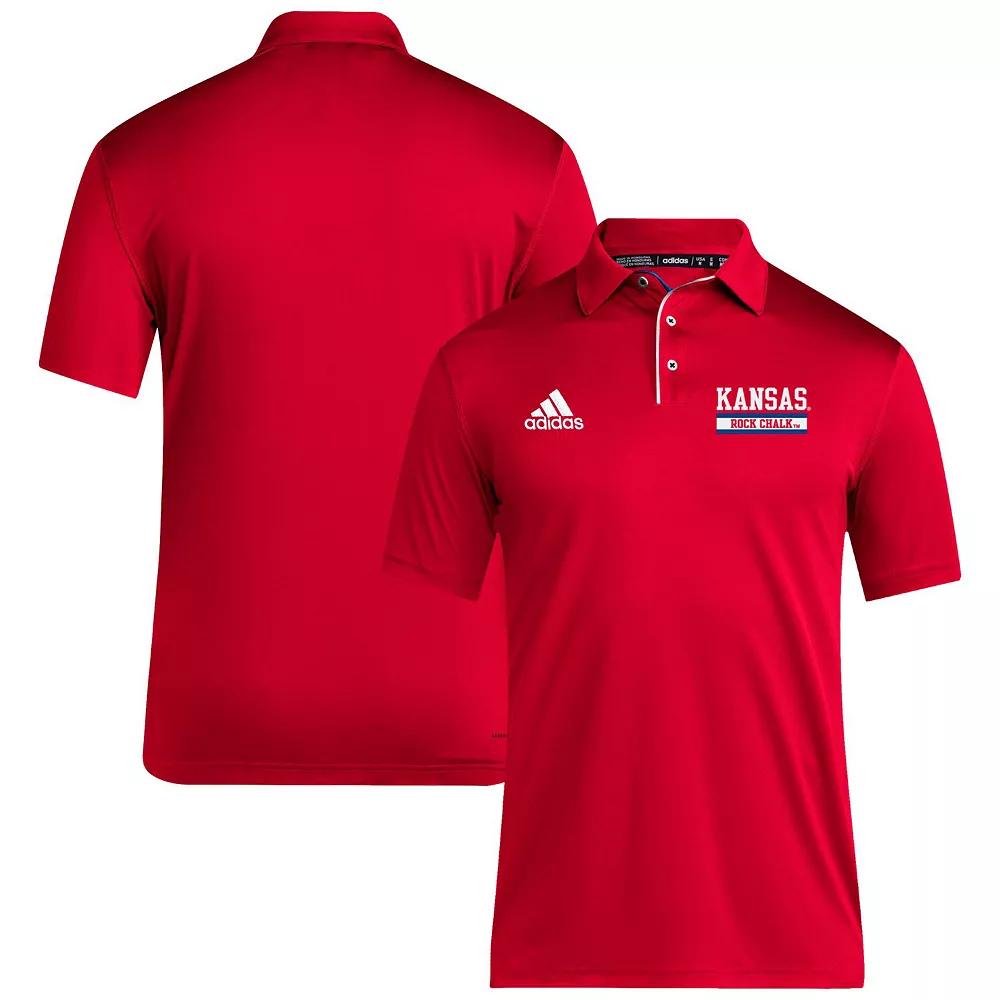 Men's adidas Red Kansas Jayhawks Coaches Polo,  Product Image