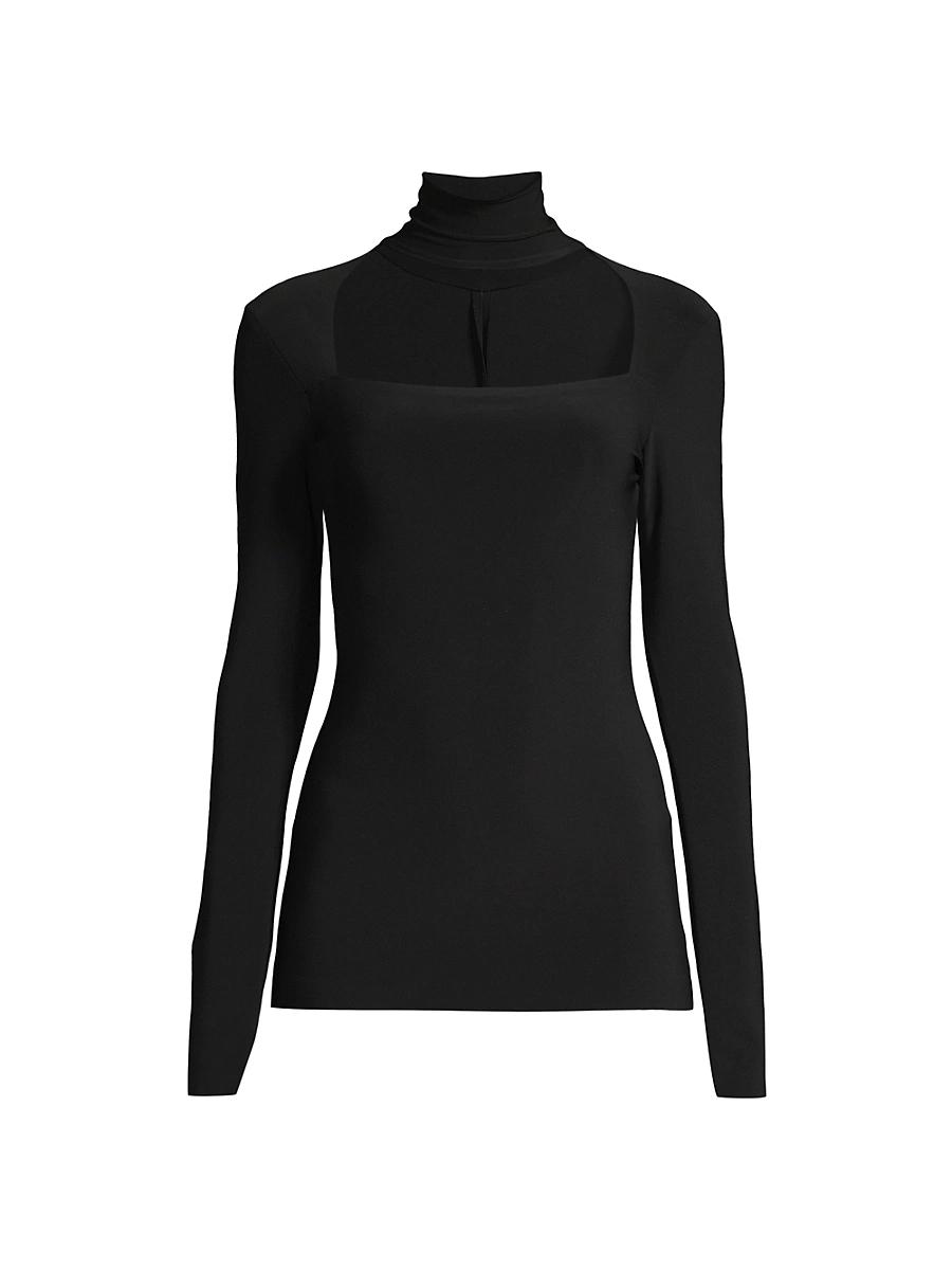 Womens Cut-Out Turtleneck Top Product Image