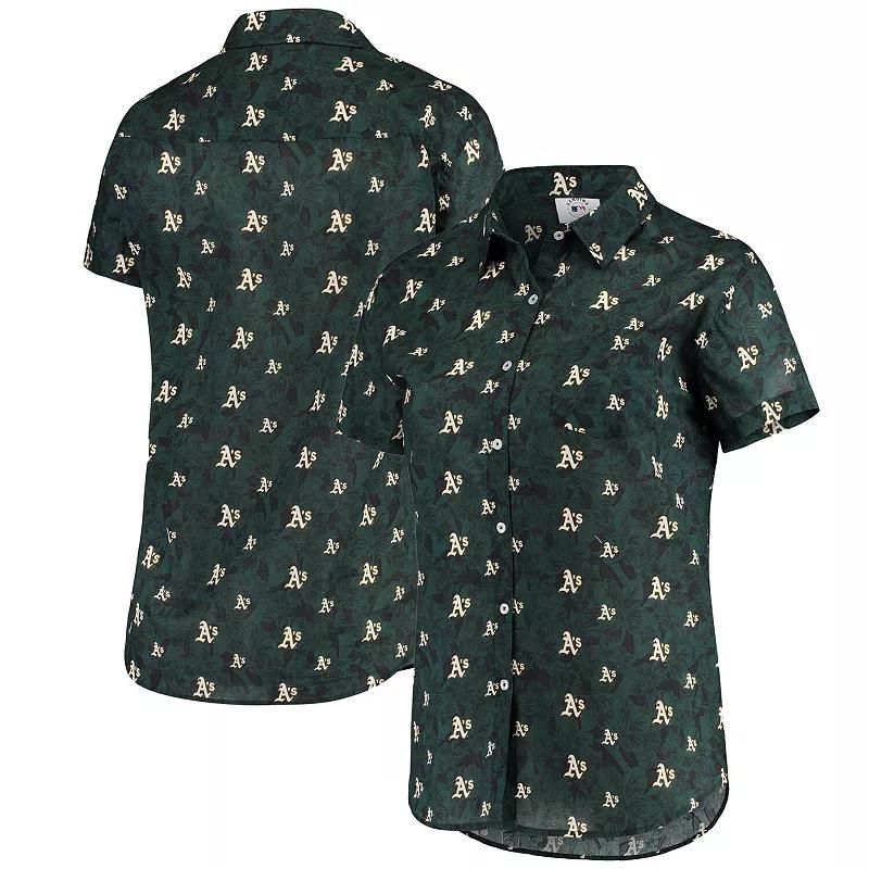 Women's FOCO Green Oakland Athletics Floral Button Up Shirt,  Product Image