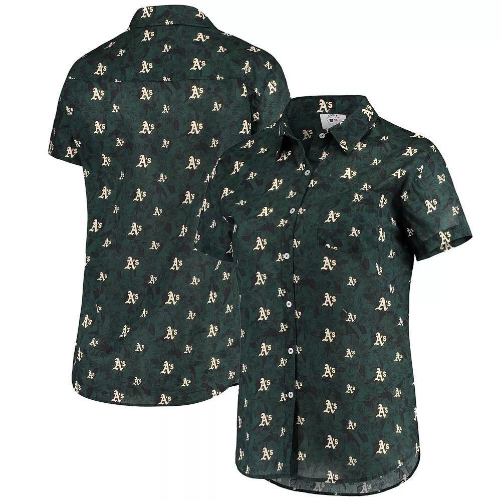 Women's FOCO Green Oakland Athletics Floral Button Up Shirt,  Product Image