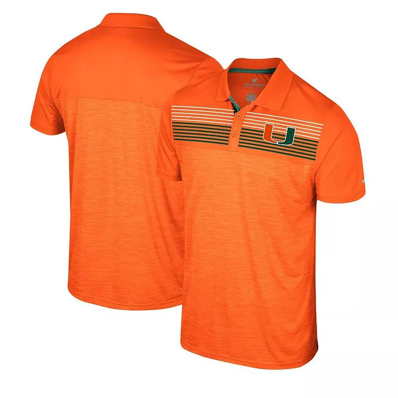 Men's Colosseum Orange Miami Hurricanes Langmore Polo, Size: Large Product Image