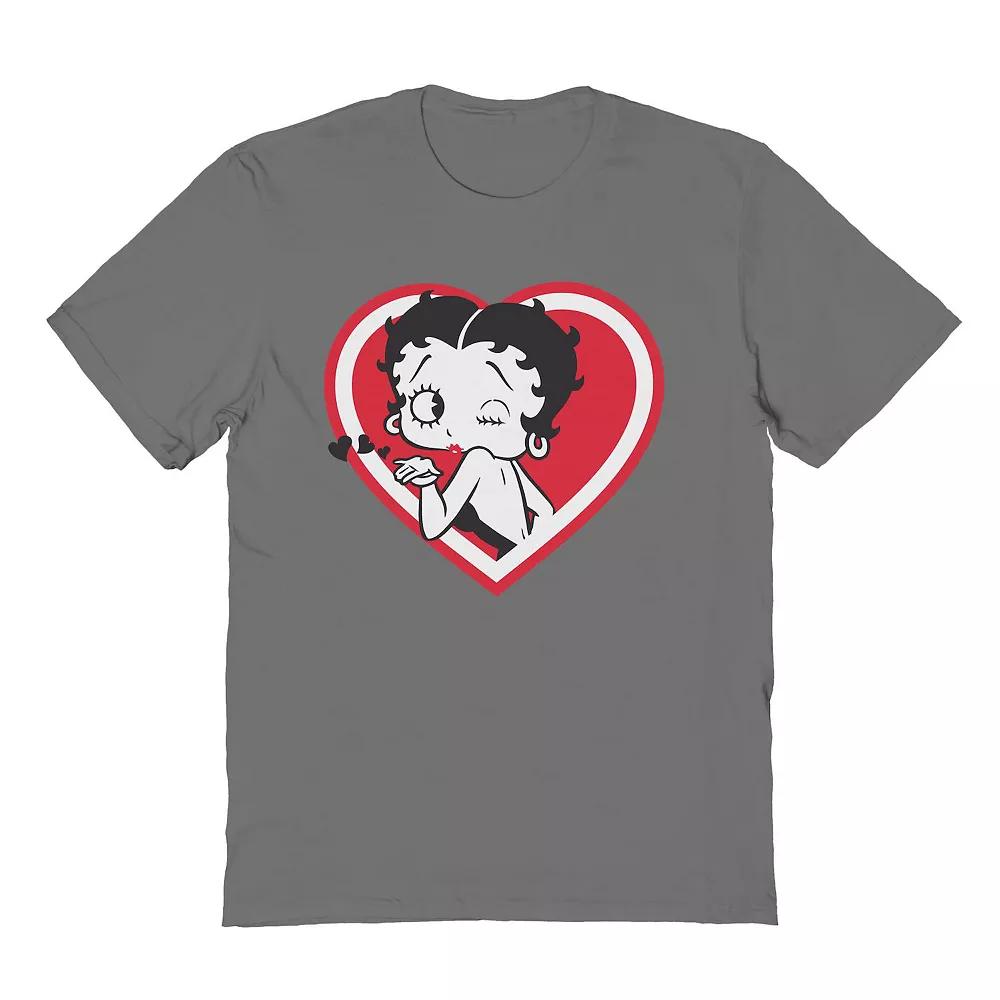 Men's Betty Boop Heart Blowing Kiss Pose Valentine's Day Graphic Tee, Adult Unisex,  Product Image