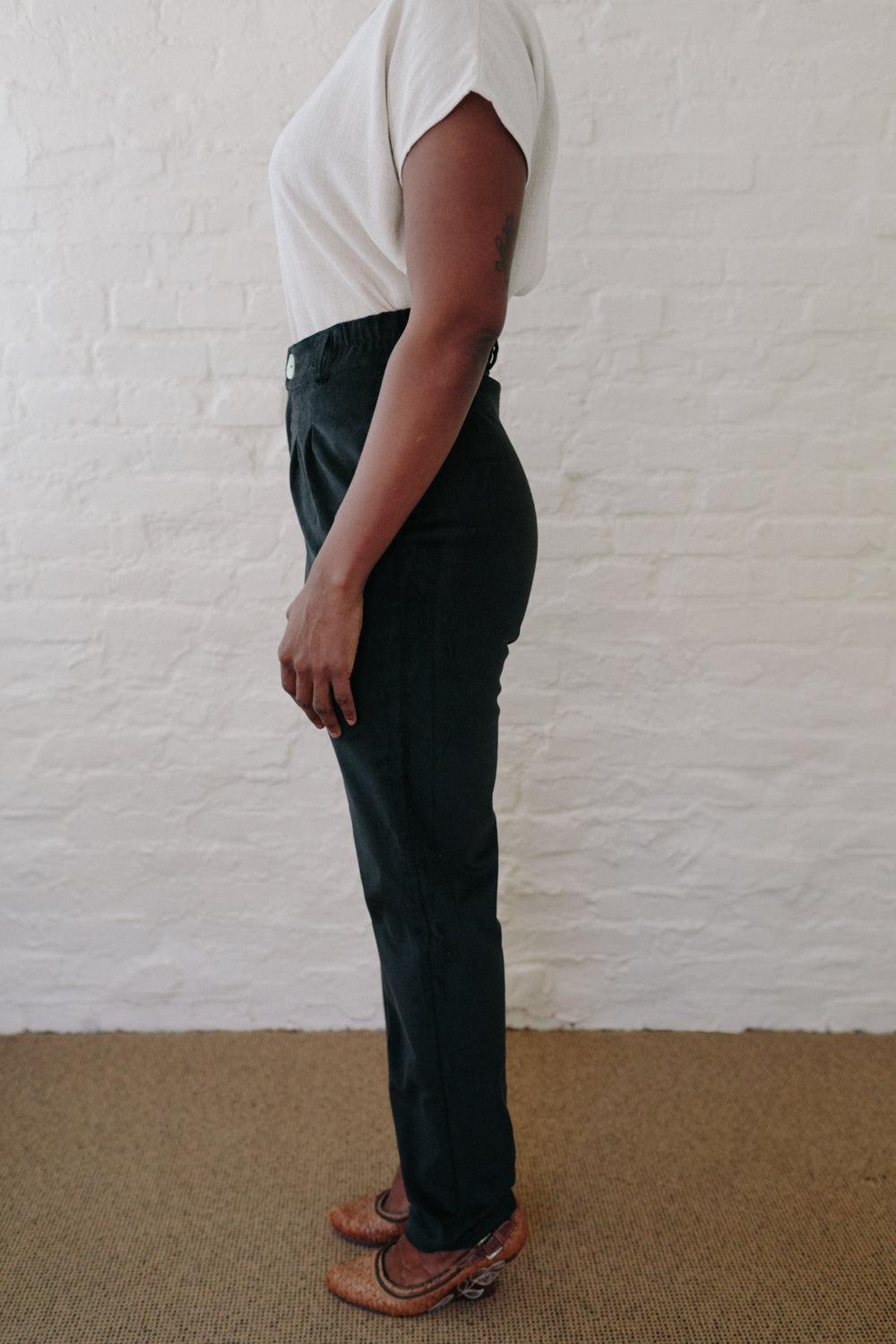 Long Perfect Pant in Black Velvet Product Image