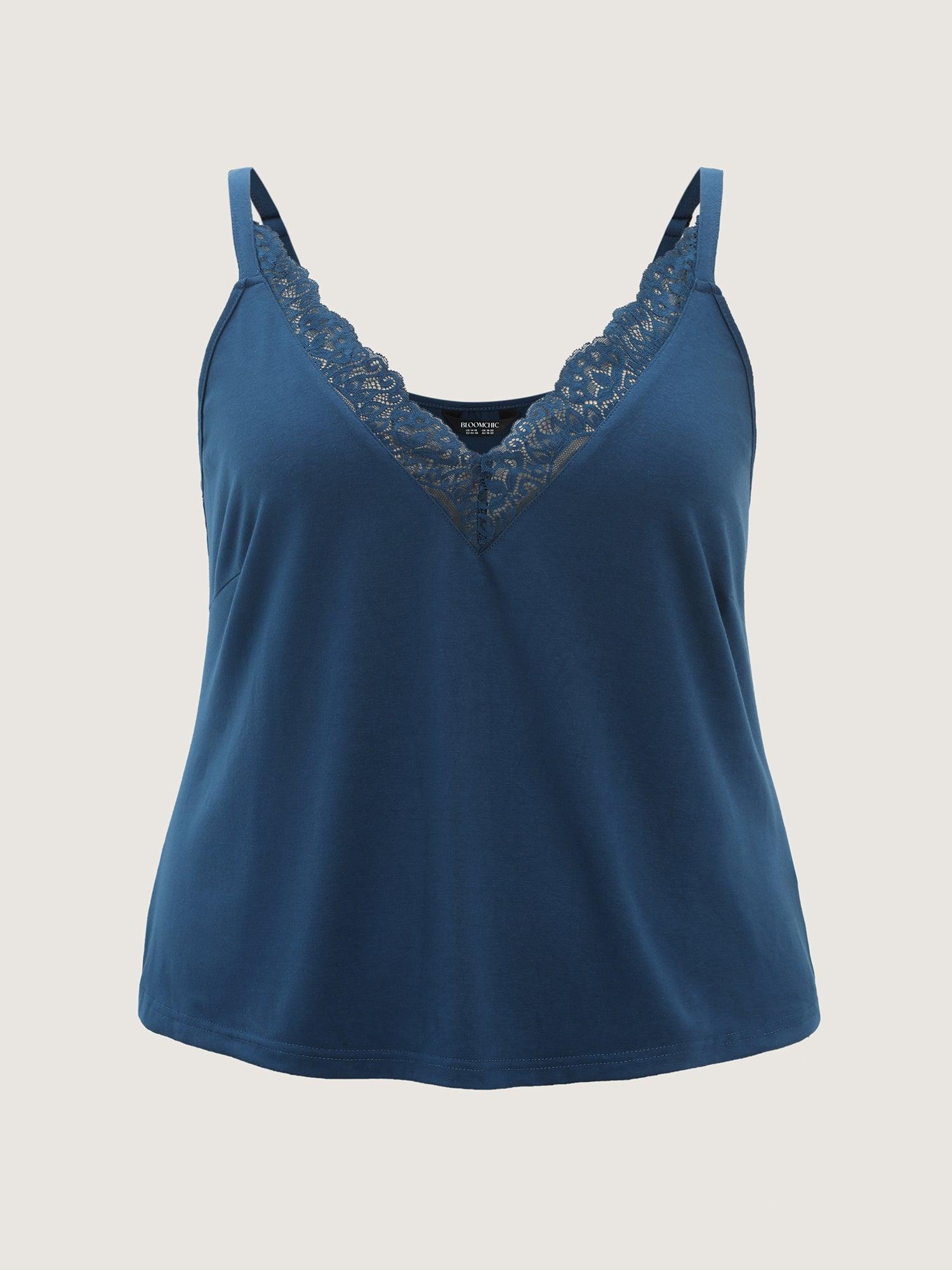 Supersoft Lace Trim V-Neck Co-ord Lounge Set Female Product Image