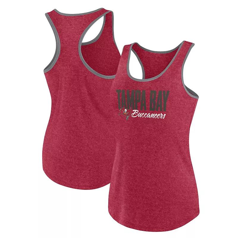 Women's Fanatics Heather Red Tampa Bay Buccaneers Plus Size Fuel Tank Top, Size: 2XL Product Image