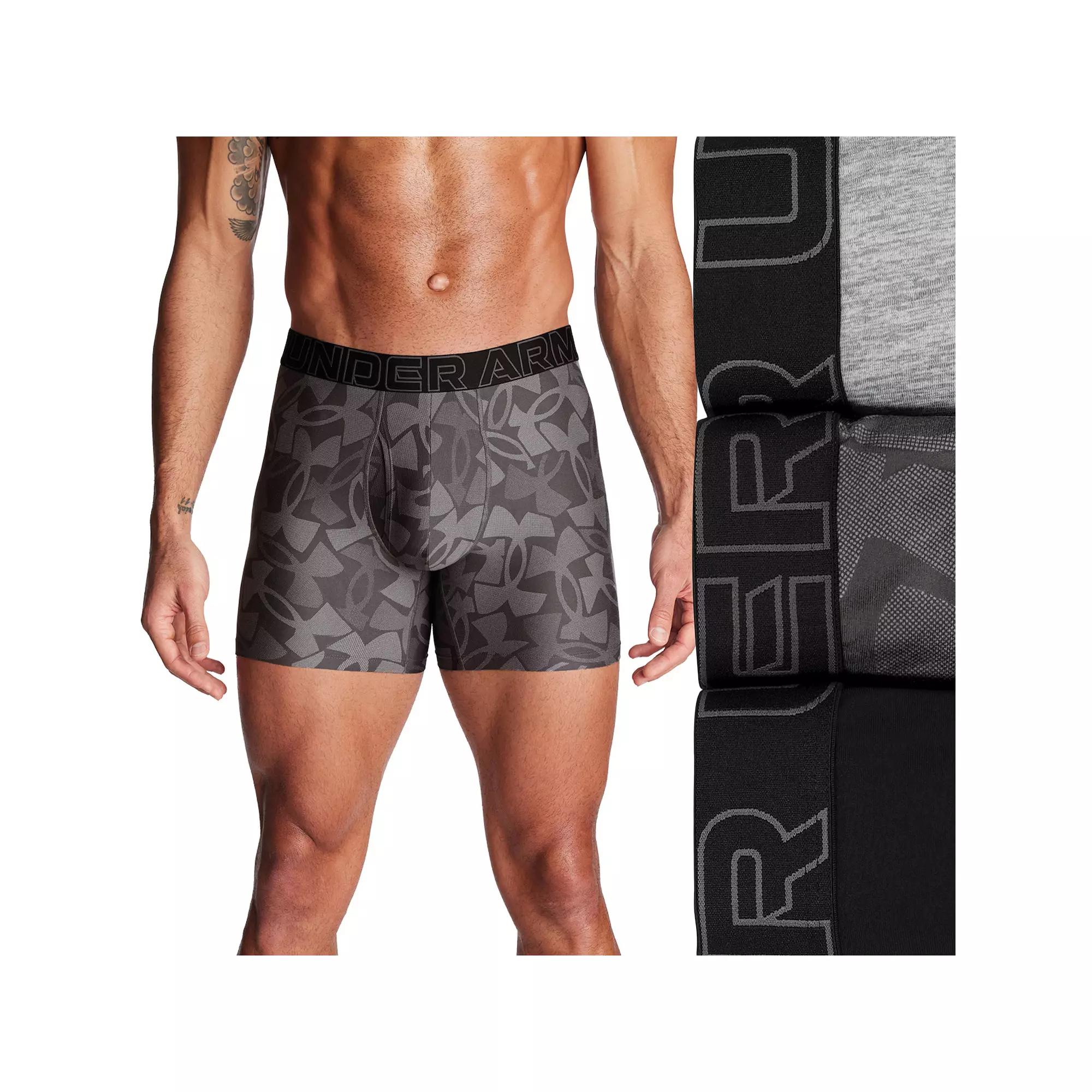 Men's Under Armour 3-pack Performance Tech Printed 6-in. Boxer Briefs,  Product Image