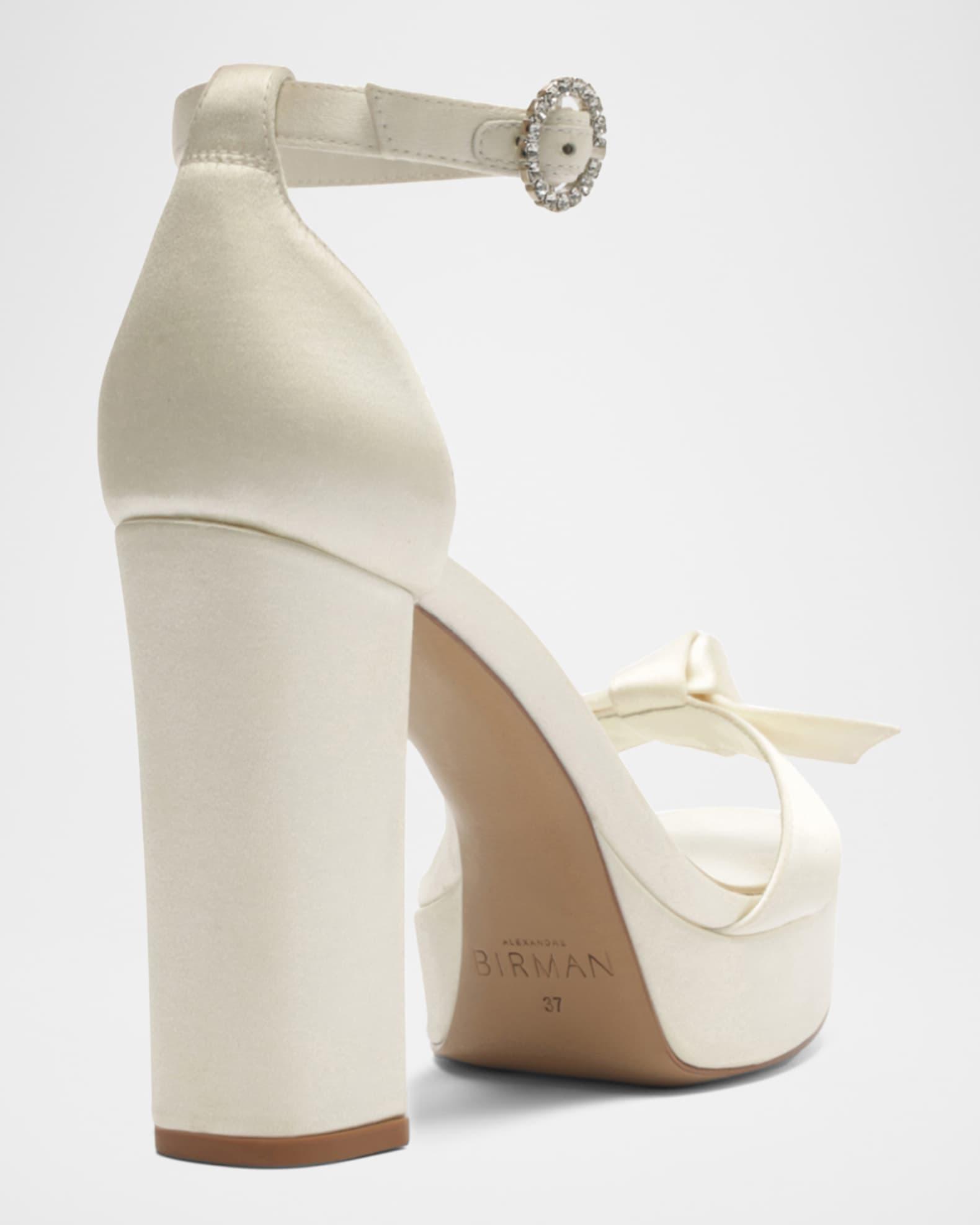 Clarita Satin Platform Block-Heel Sandals  Product Image