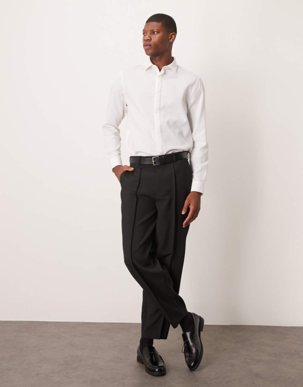 ASOS DESIGN formal easy iron regular shirt in white Product Image