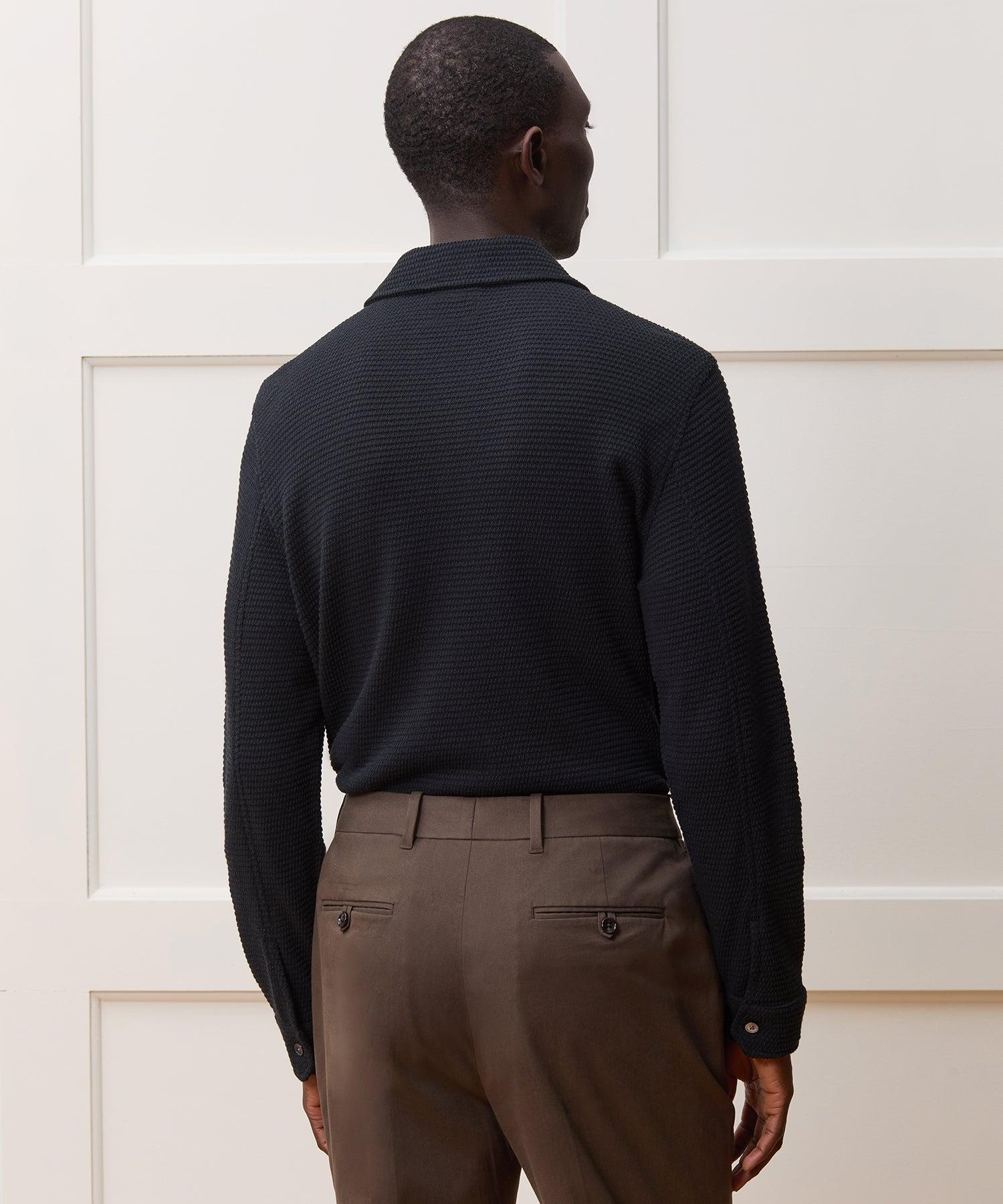 Textured Knit Polo Shirt Product Image